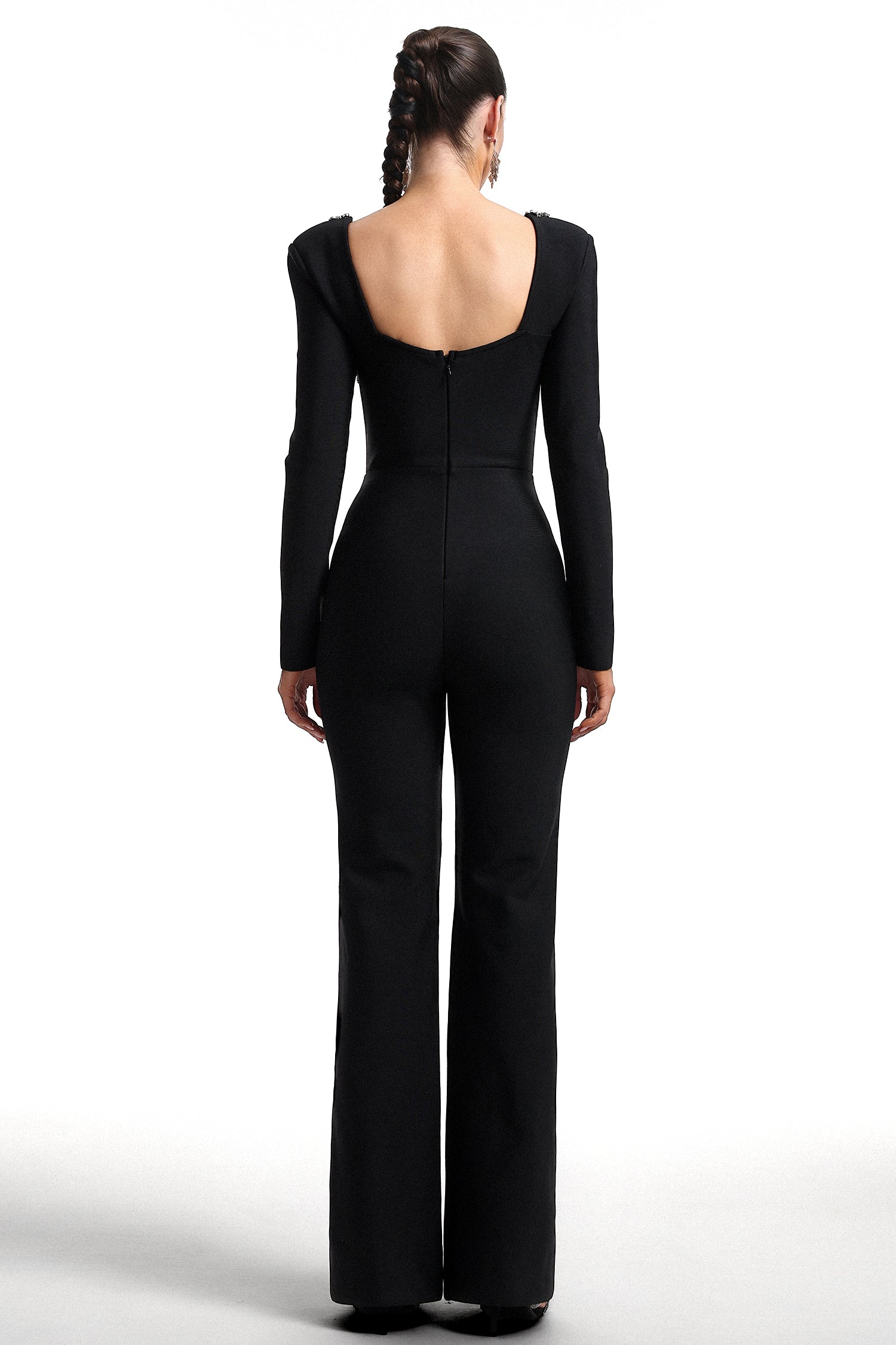 Liaco Sweetheart Neck Rhinestone Bandage Jumpsuit