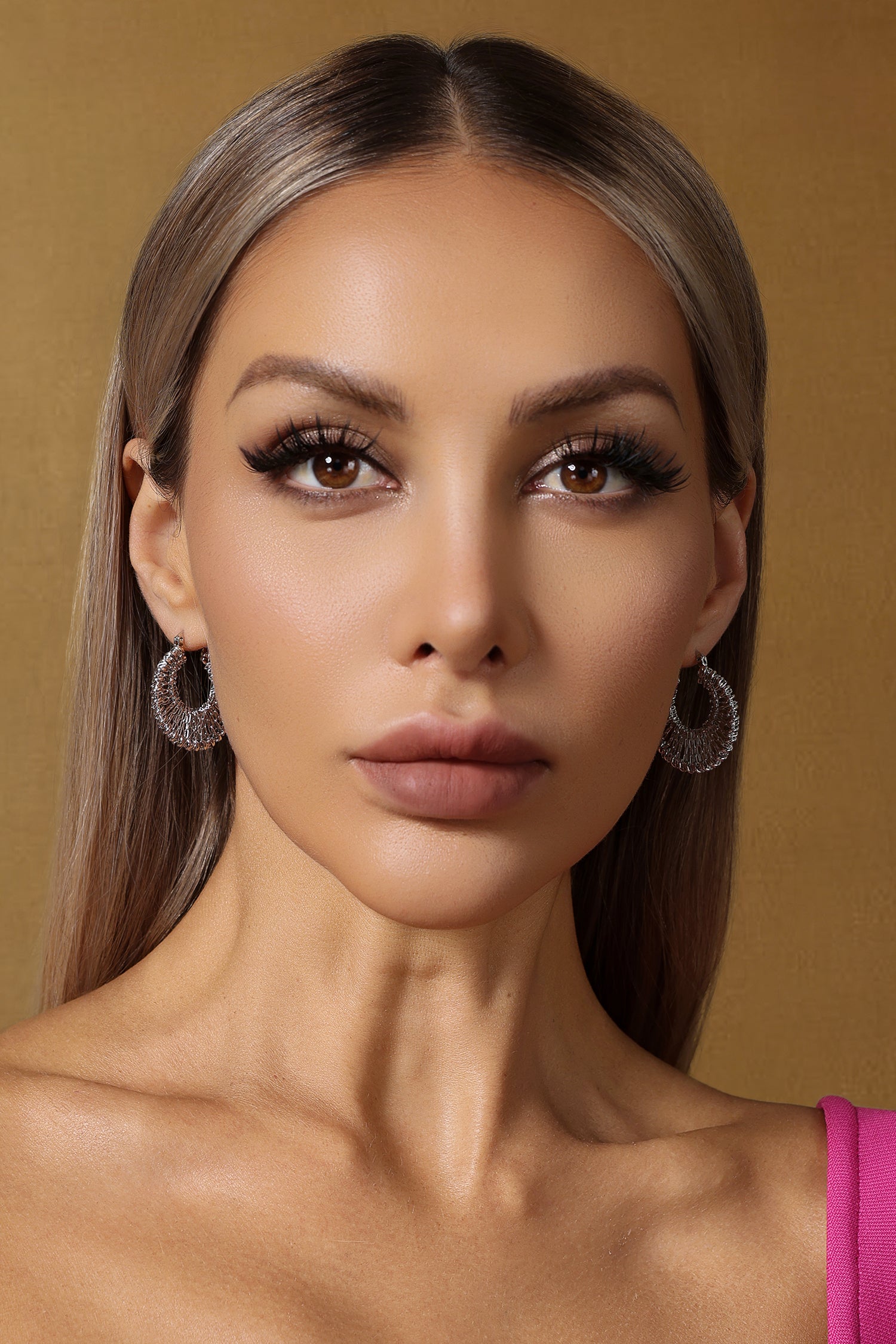 KIavia Metal Web Circle Mini Earrings