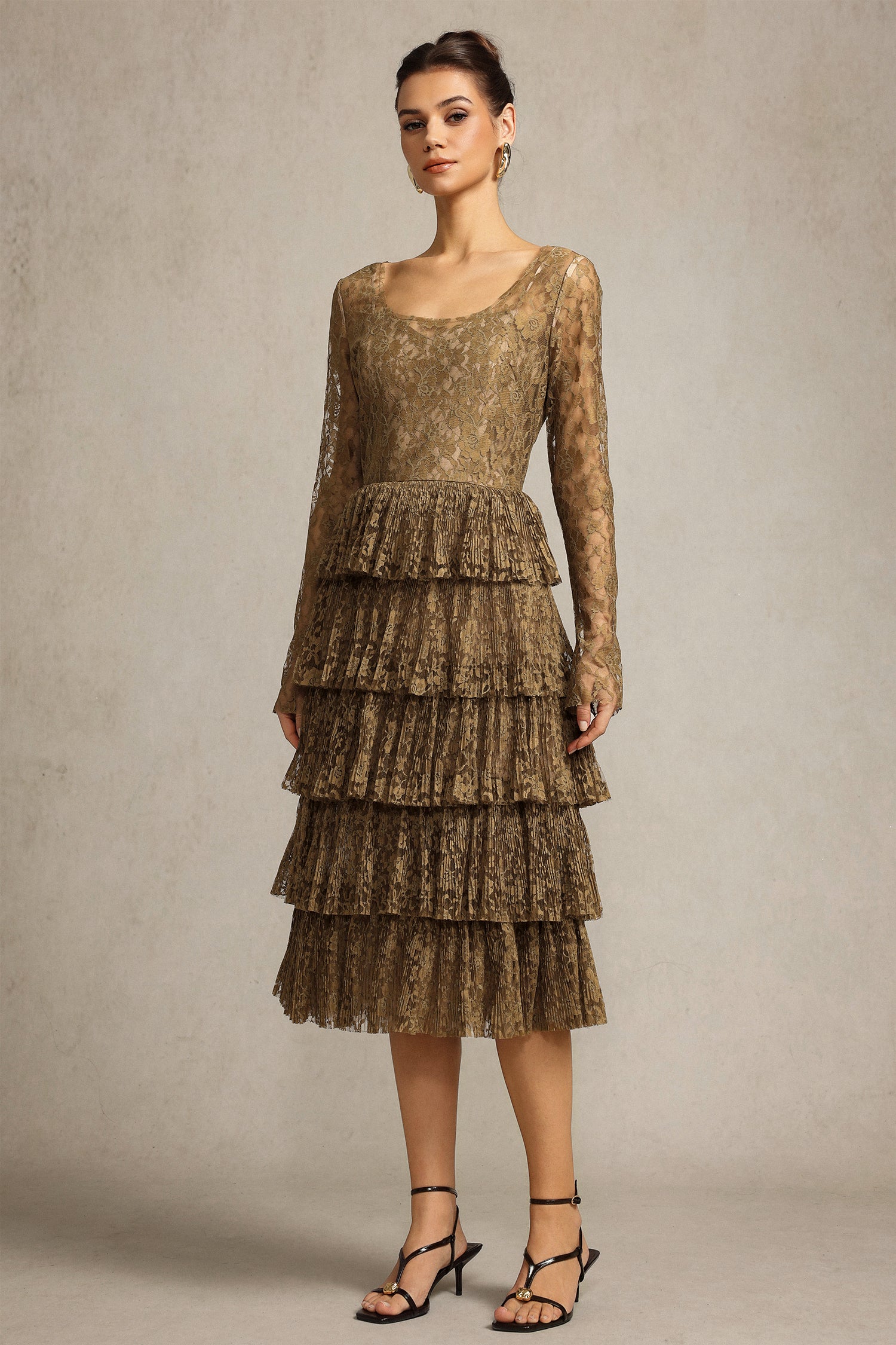 Hella Long Sleeves Lace Maxi Dress