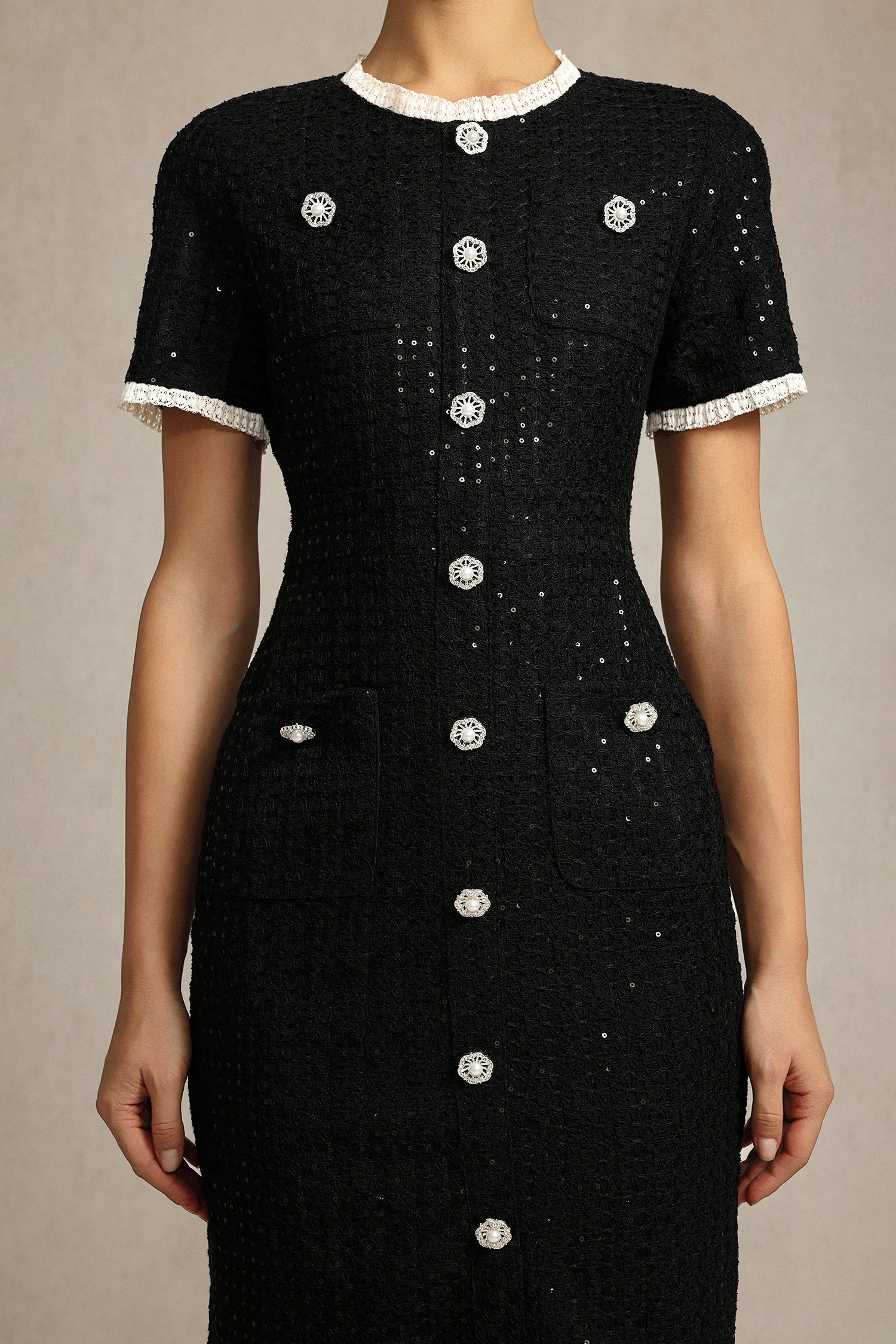 Haka Round Neck Short Sleeves Maxi Dress