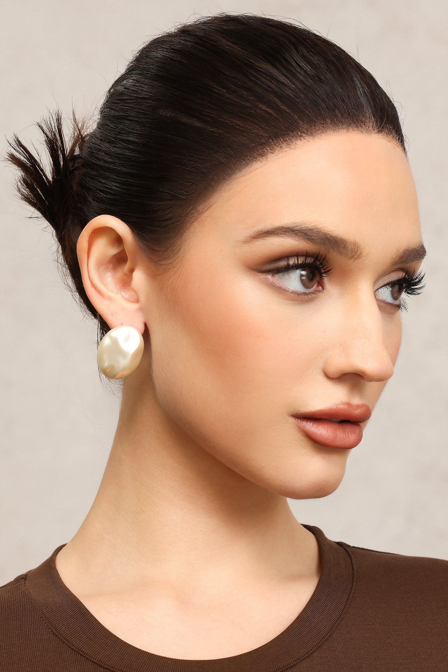 Rui Oval Hemispherical Irregular Earrings
