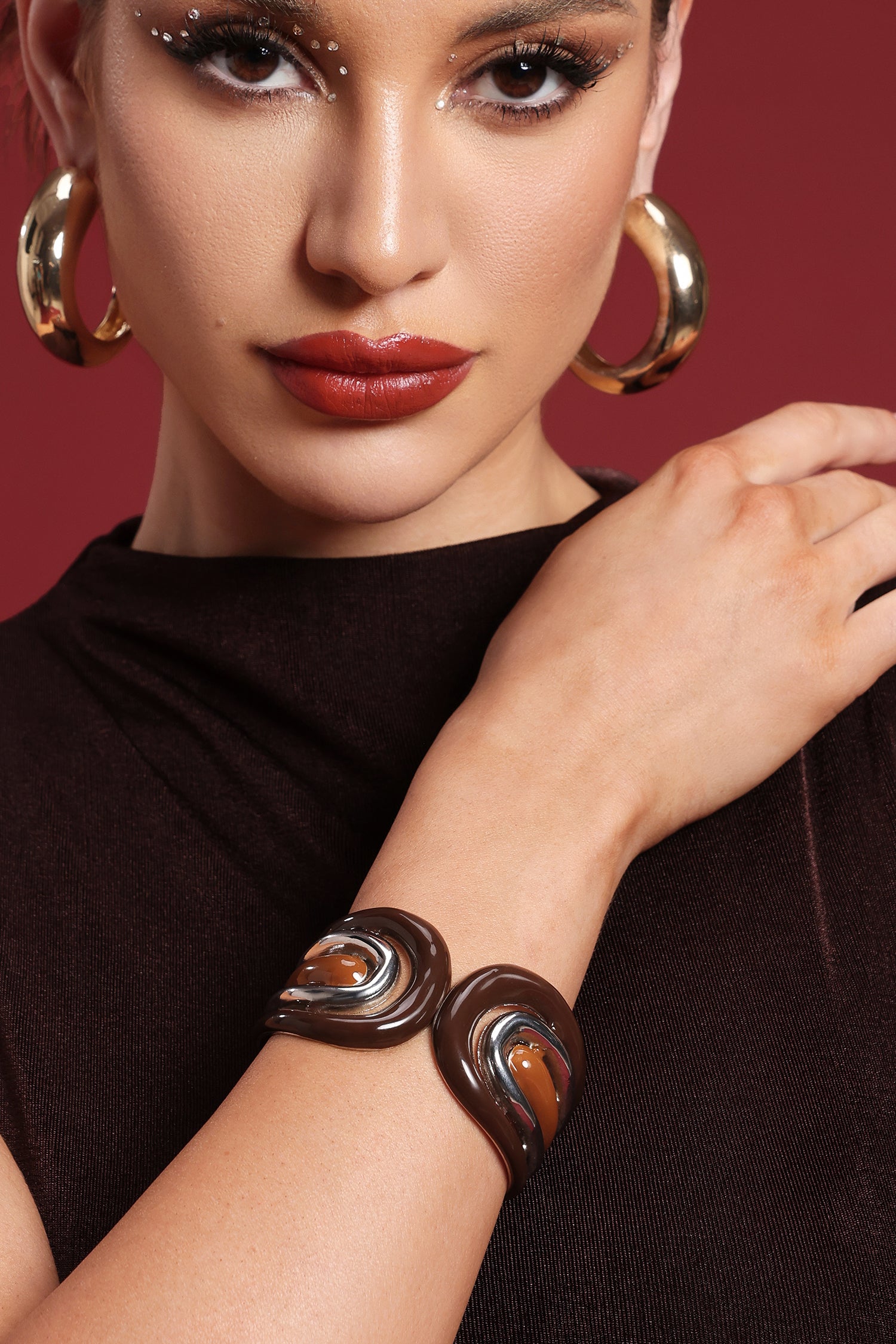 Indigo Metal Open Cuff Bracelet