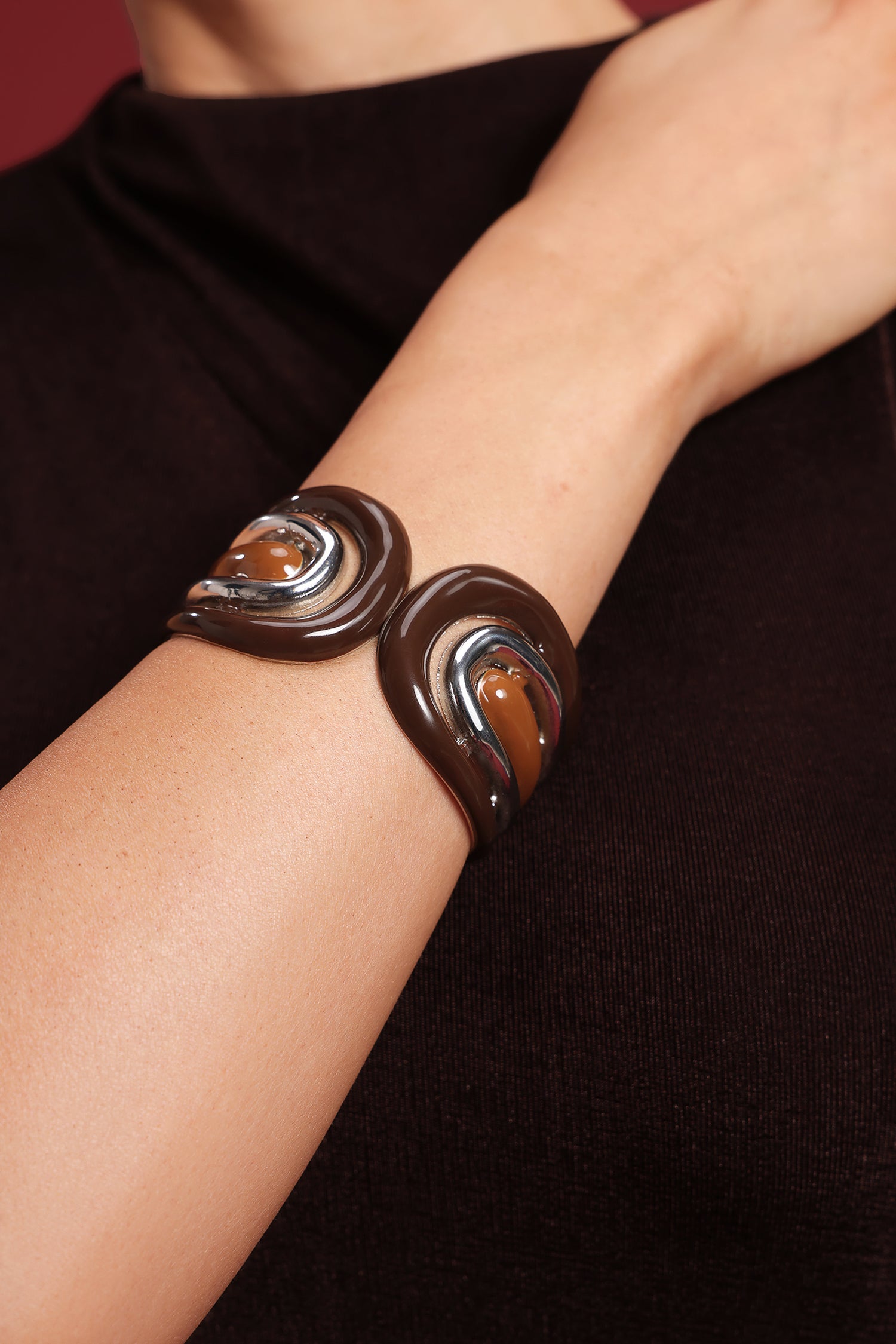 Indigo Metal Open Cuff Bracelet