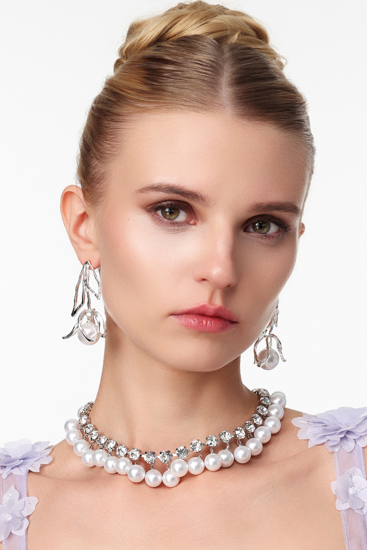 Mary Diamond Pearl Necklace