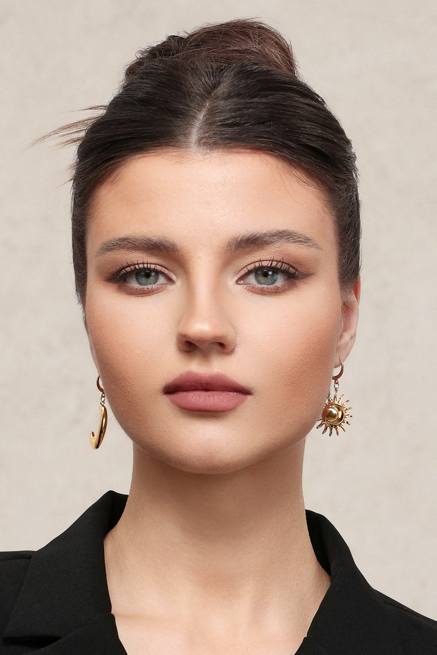 Naja Geometry Moon Sun Earrings