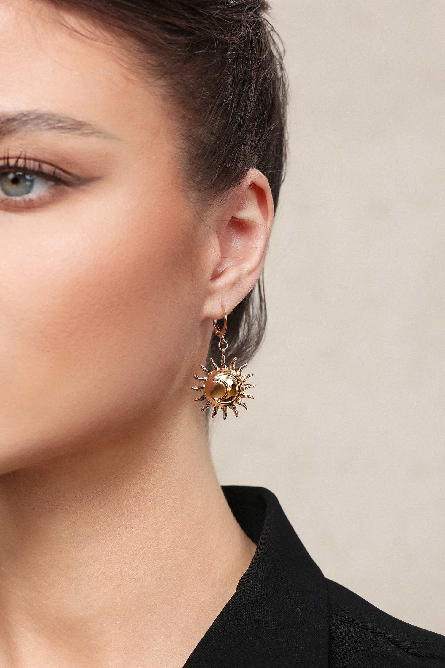 Naja Geometry Moon Sun Earrings