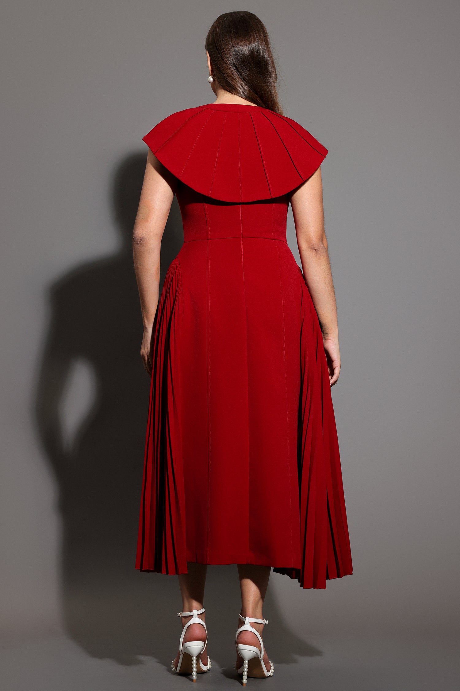 Verna Halter Folds Maxi Dress