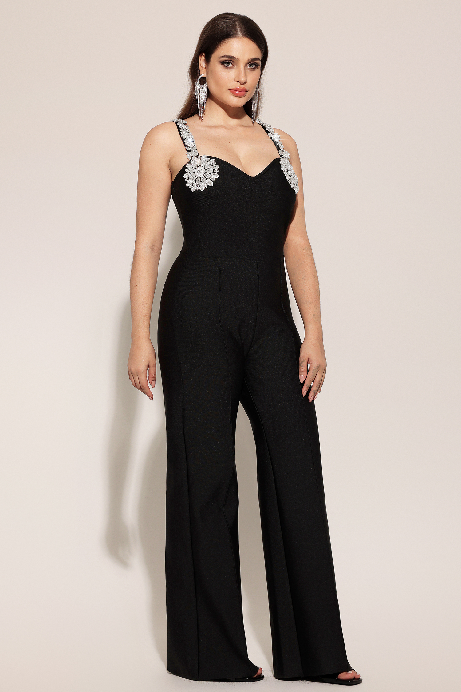 Tearnie Sleeveless Diamond Bandage Maxi Jumpsuit