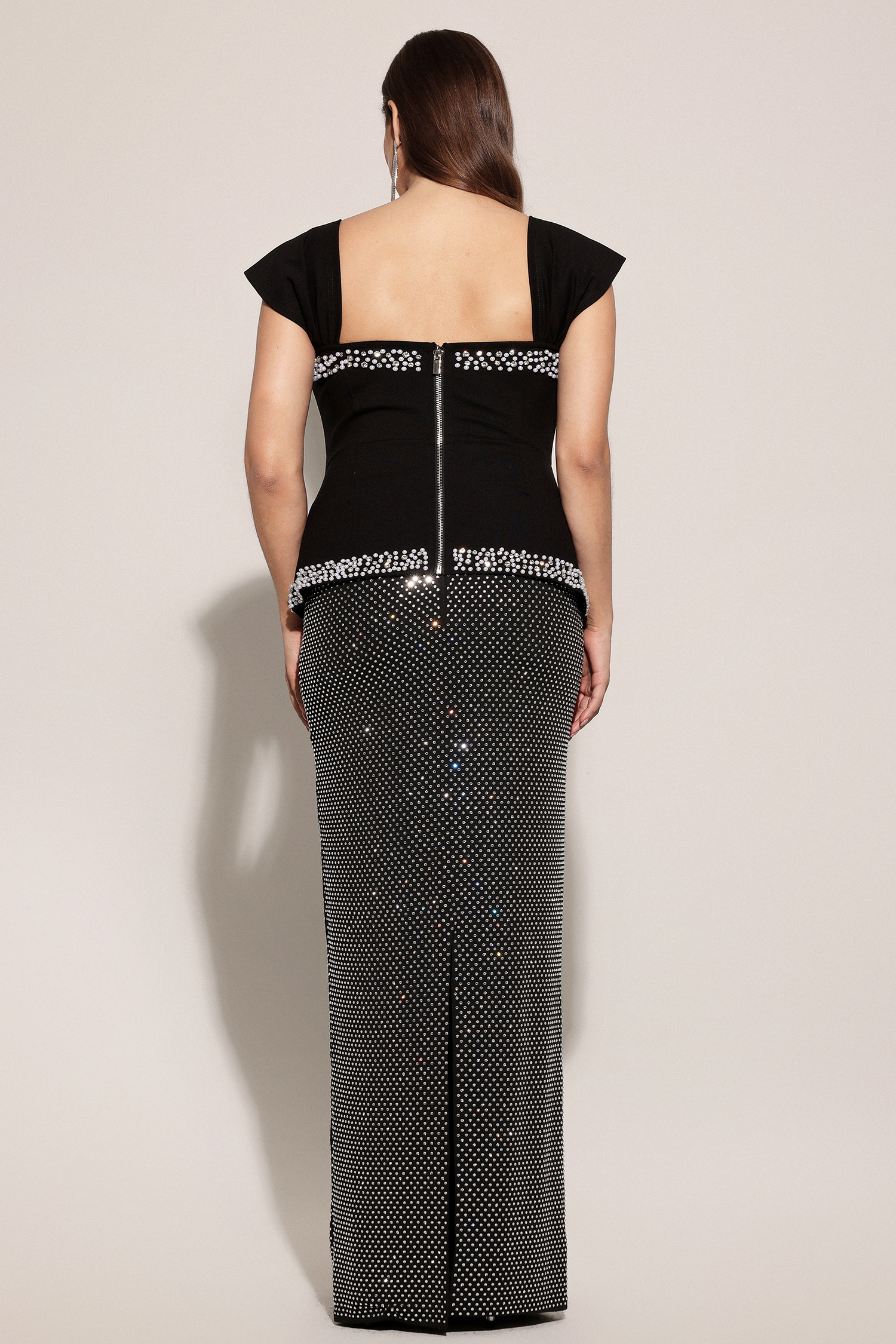 Vercia Off-The-Shoulder Diamond Bandage Maxi Dress