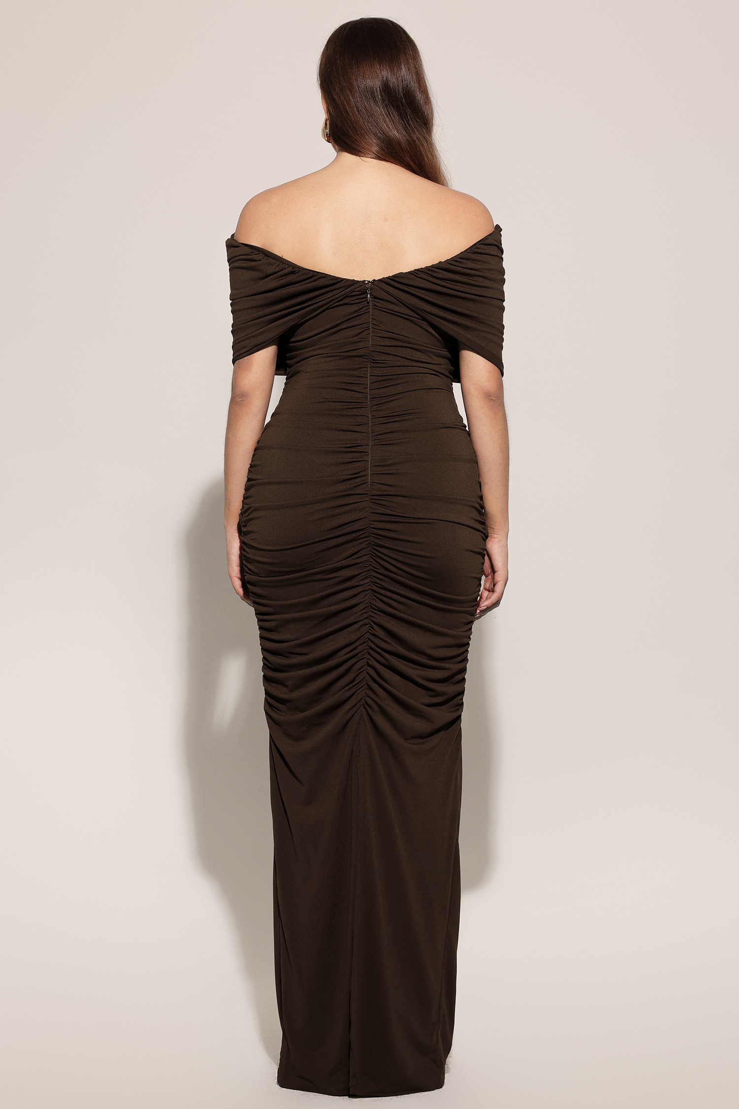 Kanre Off The Shoulder Hollow Out Fold Maxi Dress