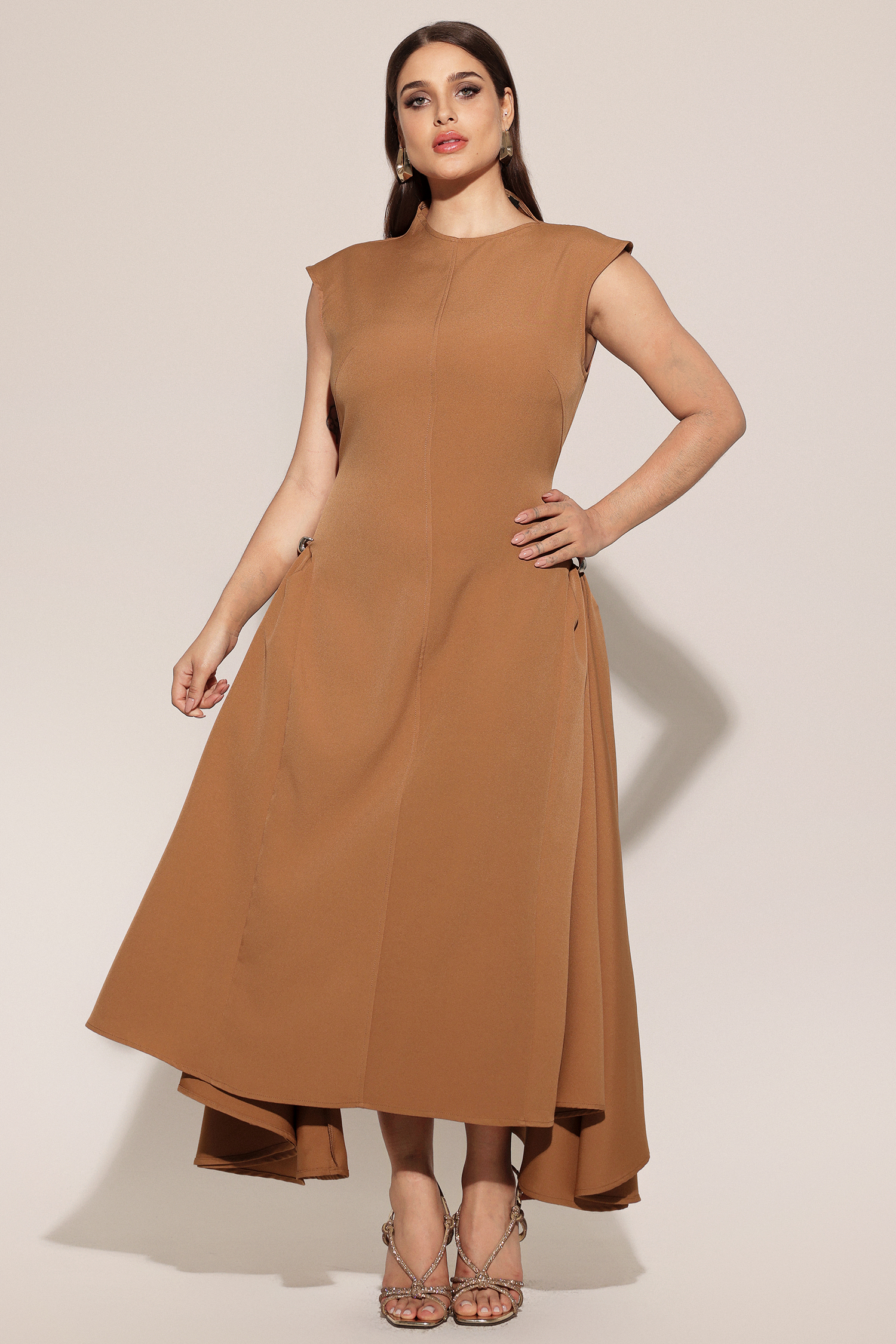 Paca Choker Sleeveless Khaki Maxi Dress