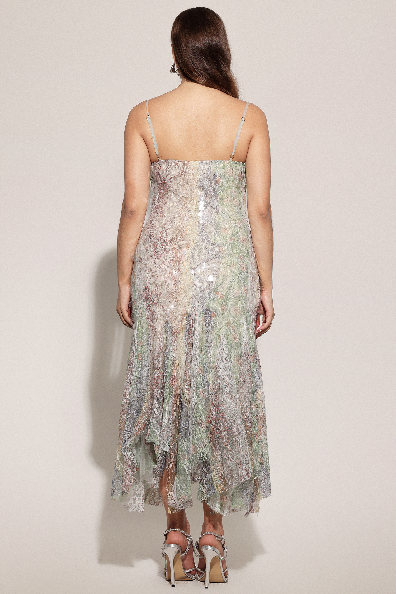Wola Halter Printed Sequin Maxi Dress