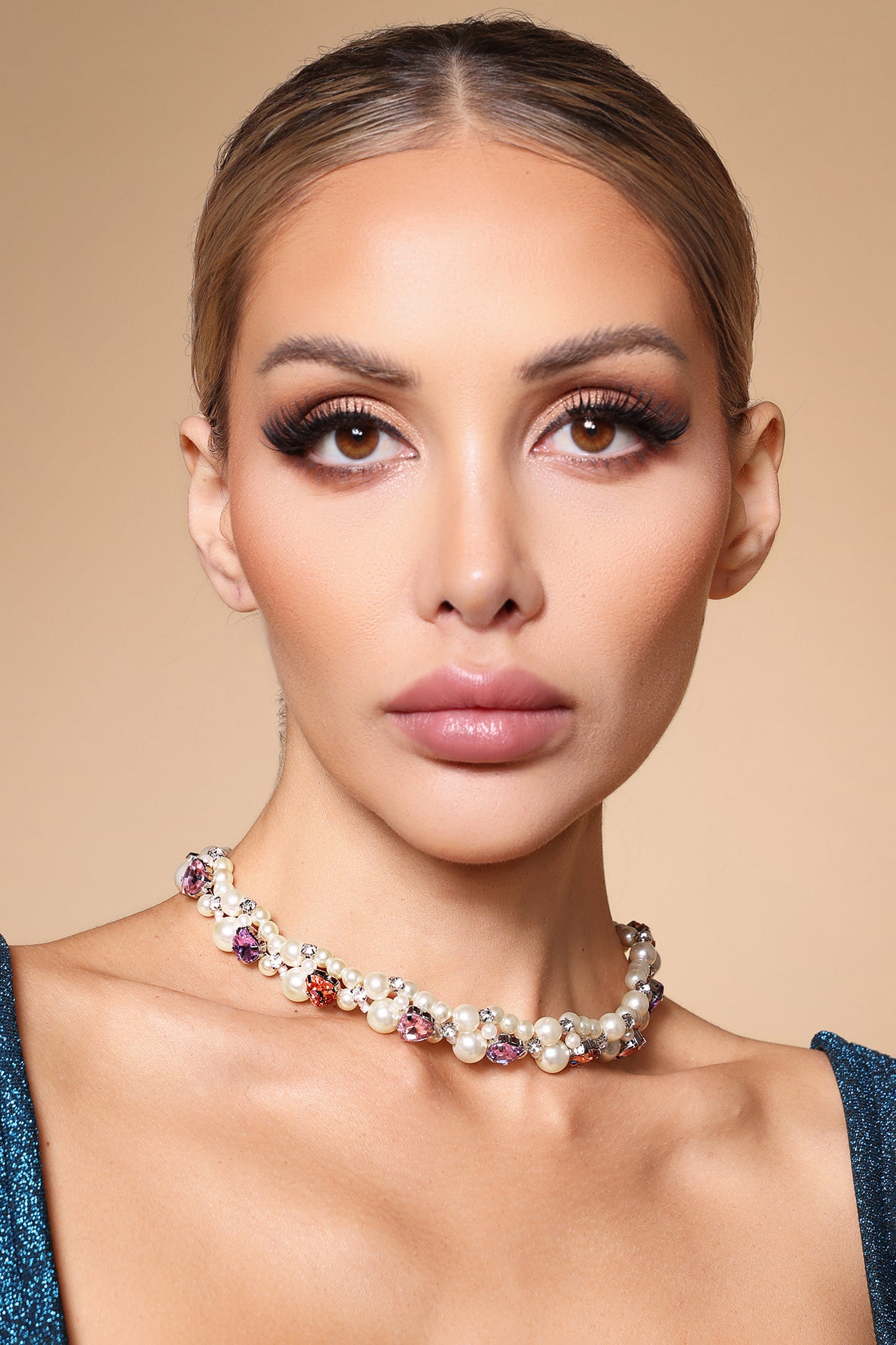 Runa pearl Diamond Love Double Layer Necklace