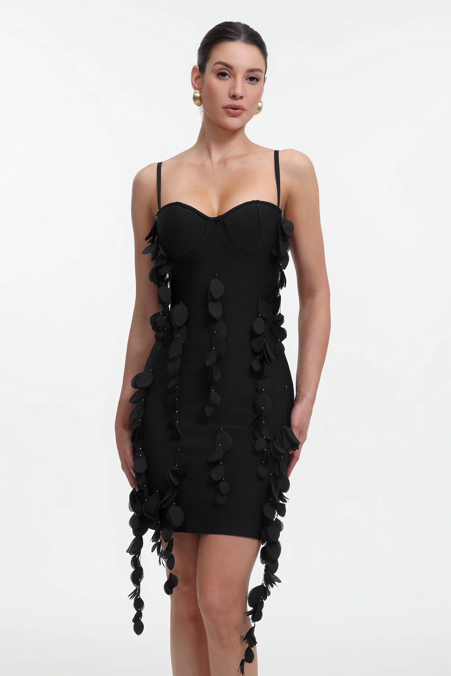 Felix Classic Contour Sleeveless Petal Bandage Mini Dress