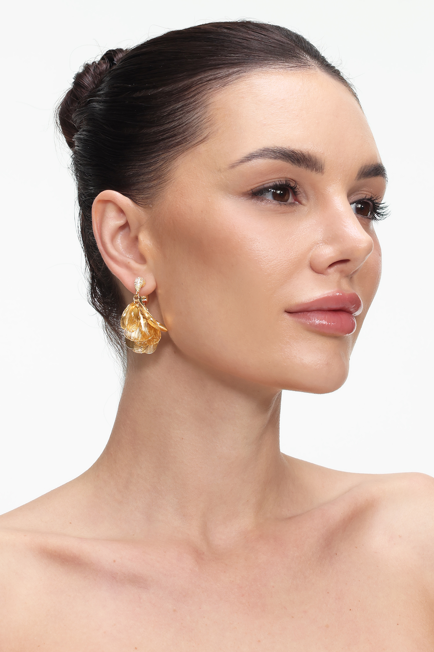 Nahla Floral Linear Petal Earrings