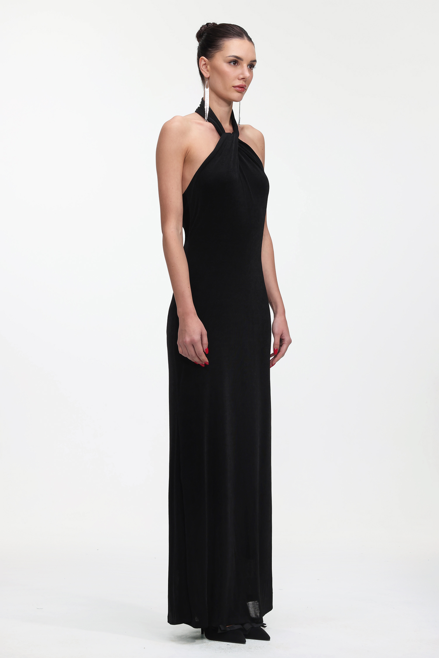 Trosy Classic Contour Halter Knit Maxi Dress