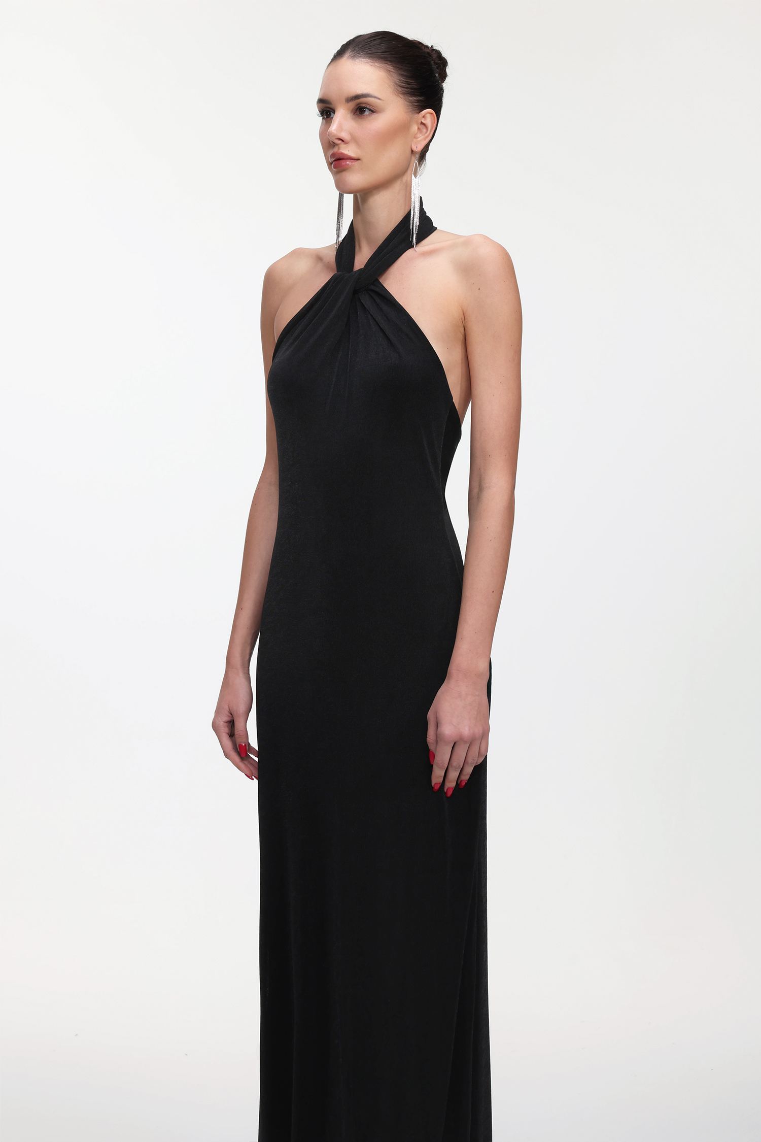 Trosy Classic Contour Halter Knit Maxi Dress