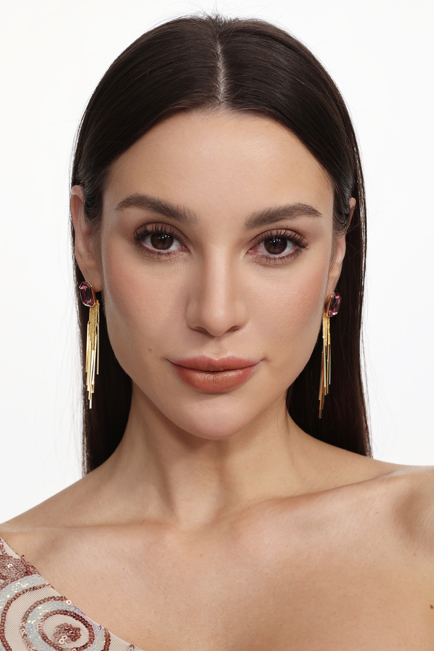 Havera Geometry Tassels Square  Earrings