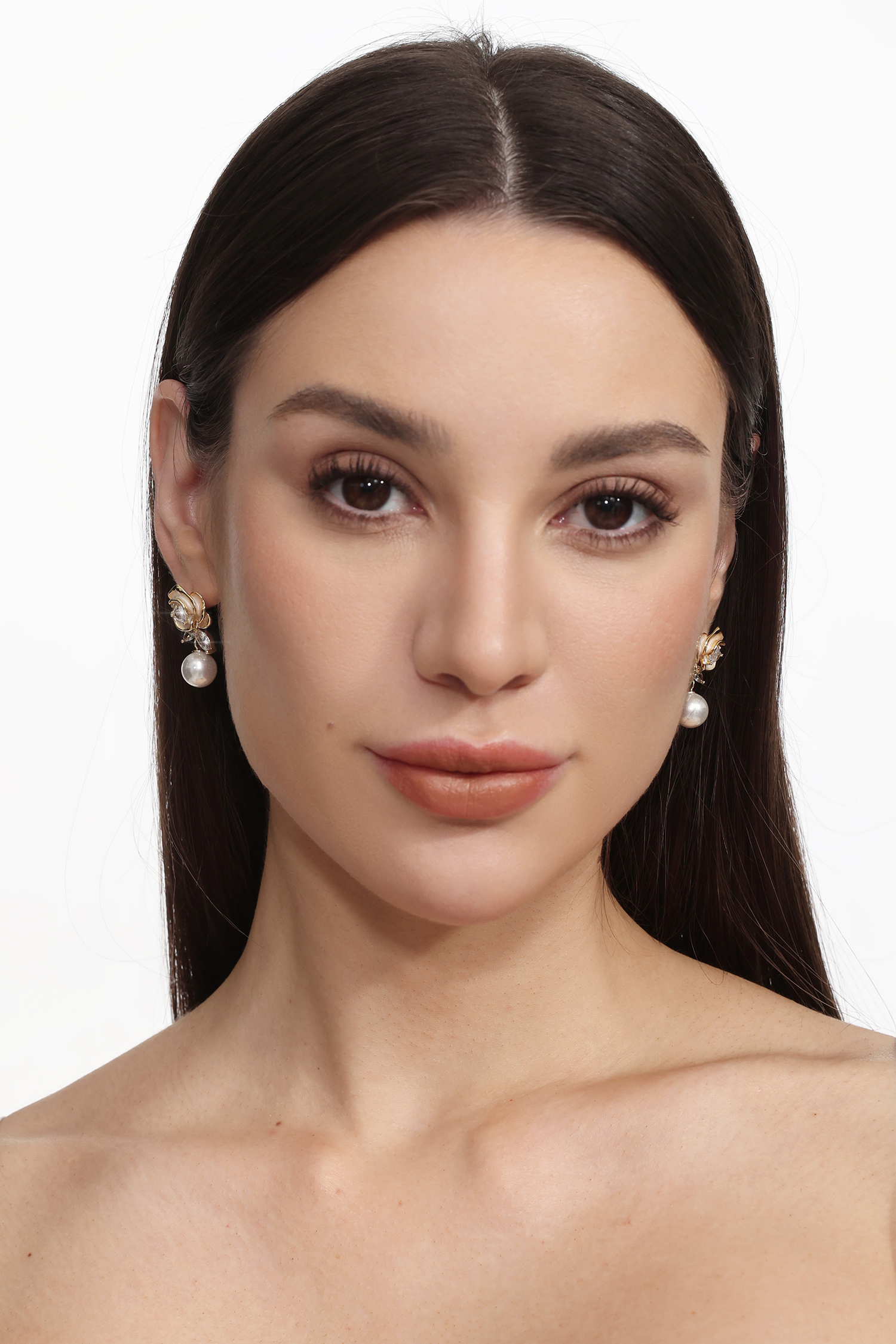 Inya Floral Pearl Diamond Earrings