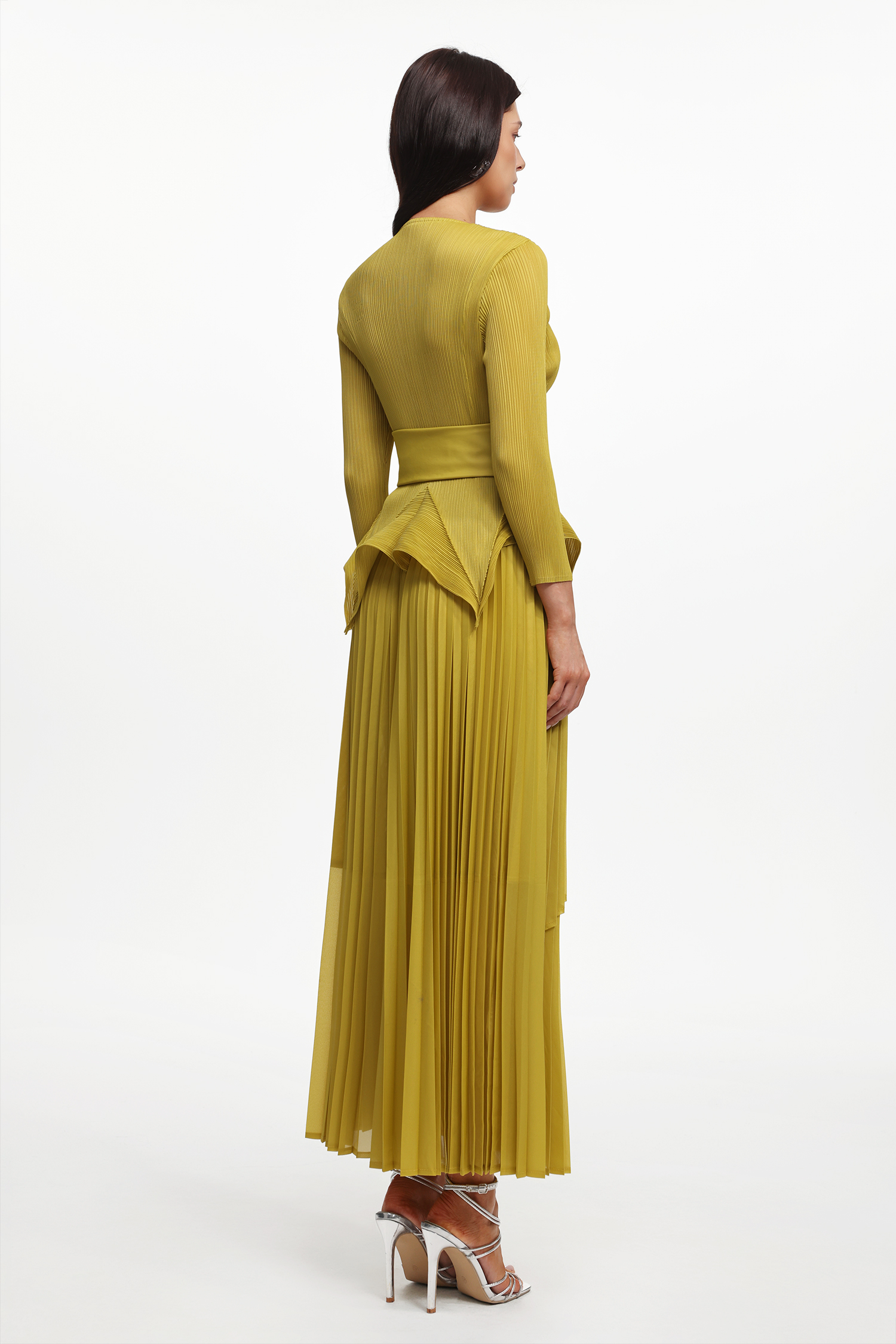 Nautica Resort Flowy Round Neck Long Sleeve Ruffle Pleated Knit Top And Skirt Two-Piece Set