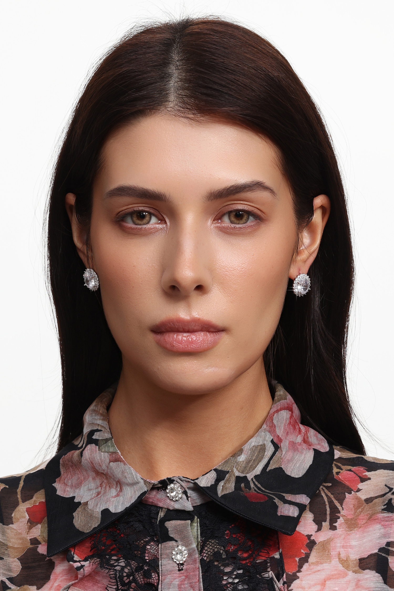 Ottie Round Diamond Earrings