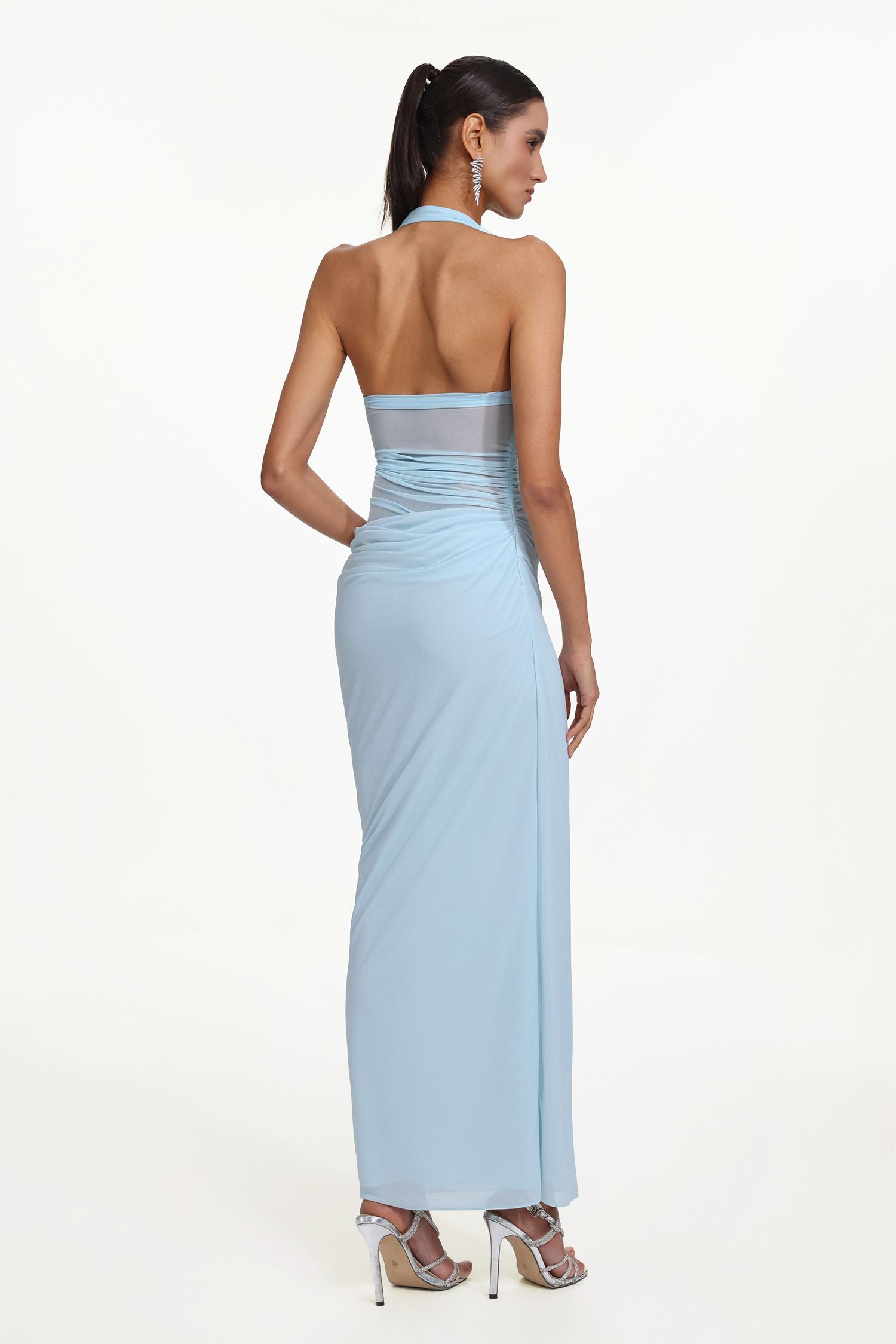 Lacava Romantic Contour Halter Ruched Floral Maxi Dress