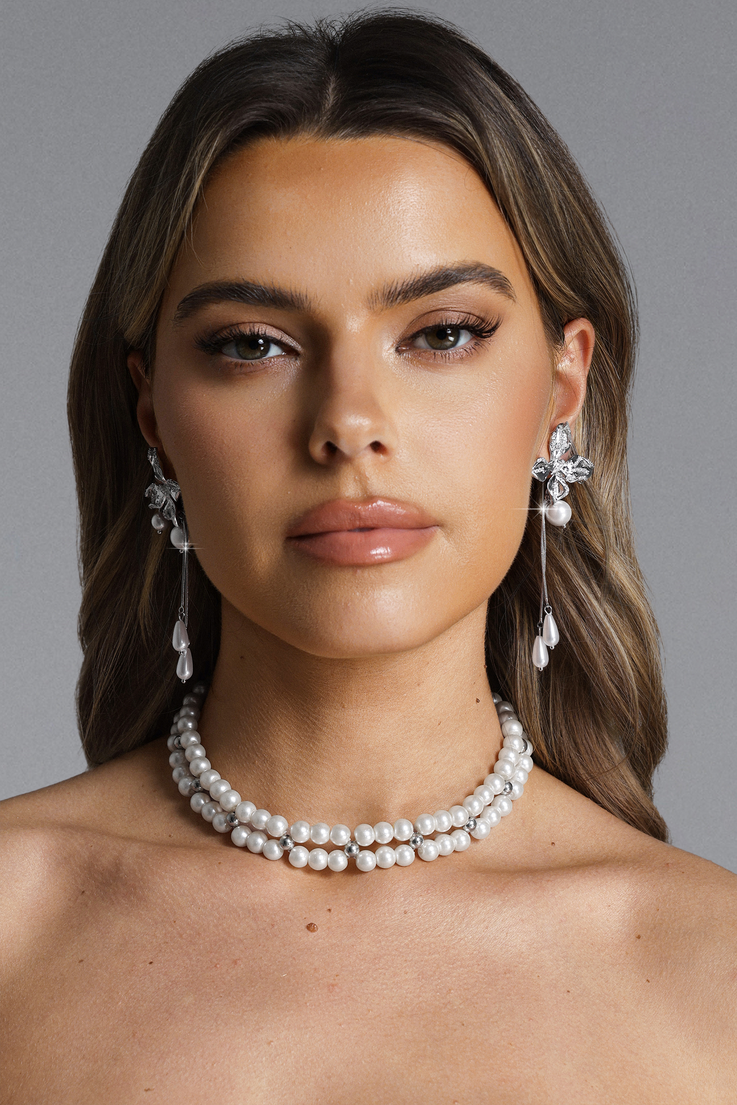 Yoli  Flower Pearl Drop Earrings