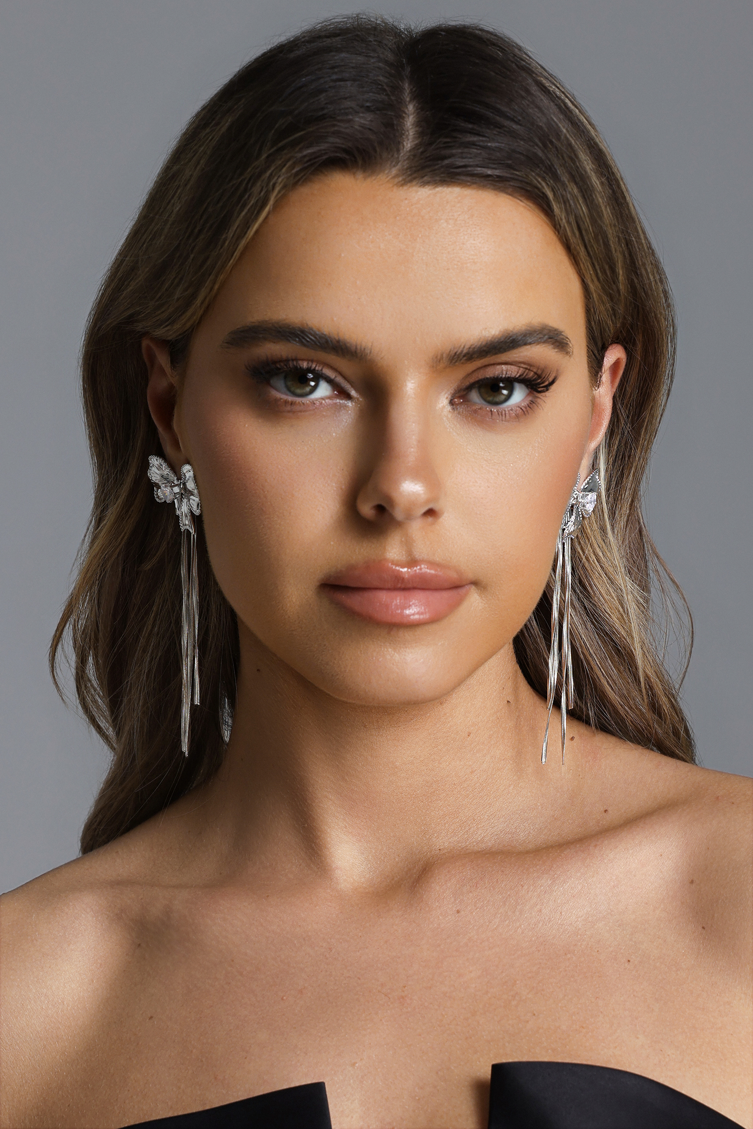 Villa Bow Diamond Fringe Earrings