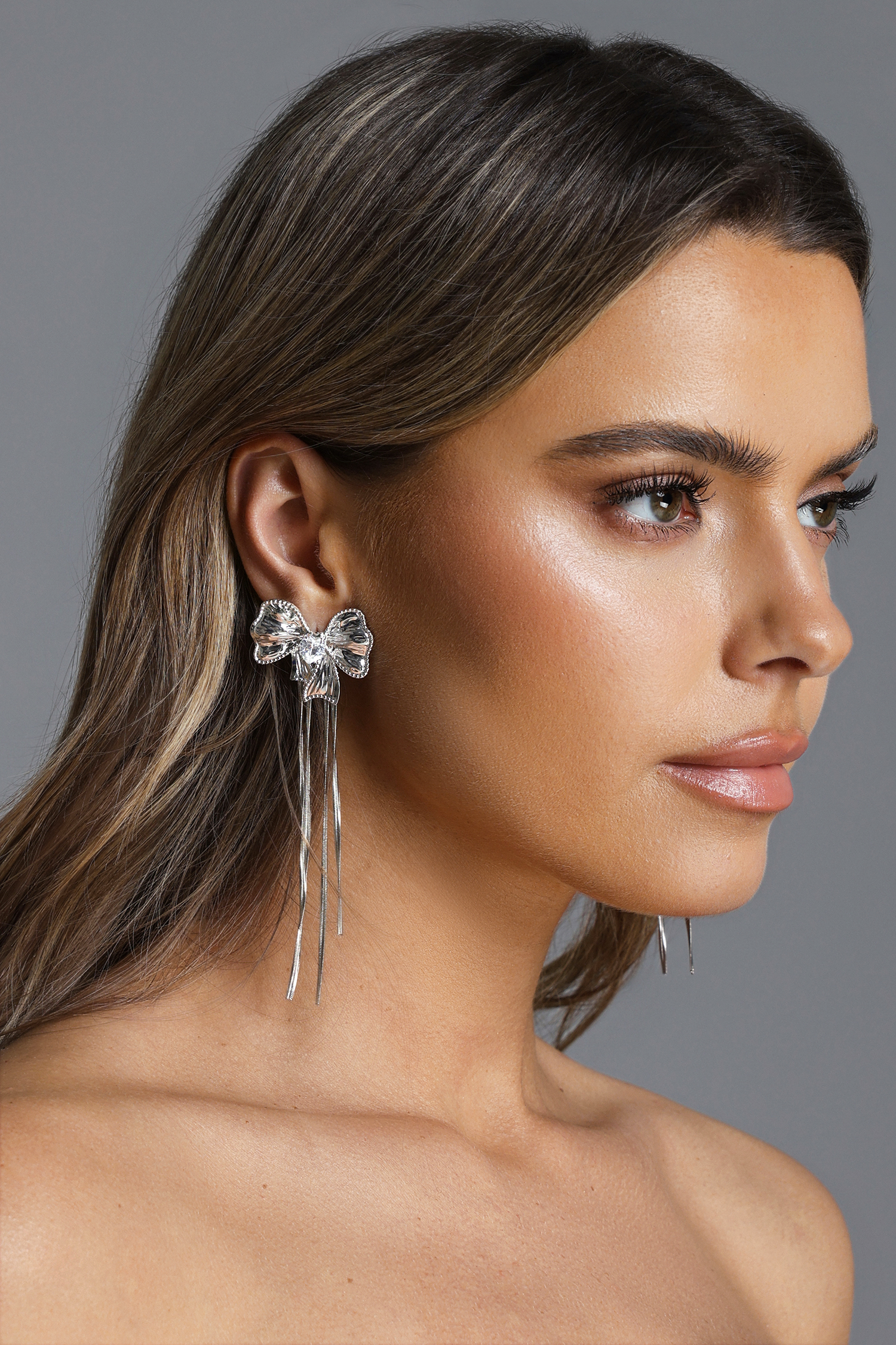 Villa Bow Diamond Fringe Earrings
