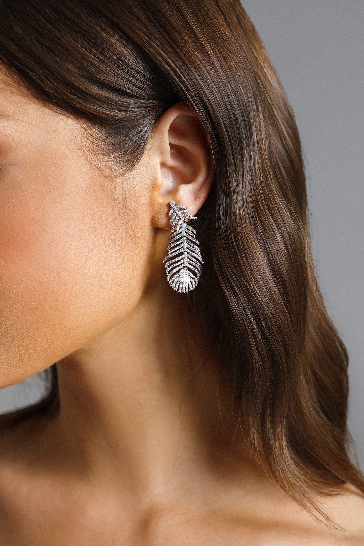 Lyla Feather Diamond Earrings