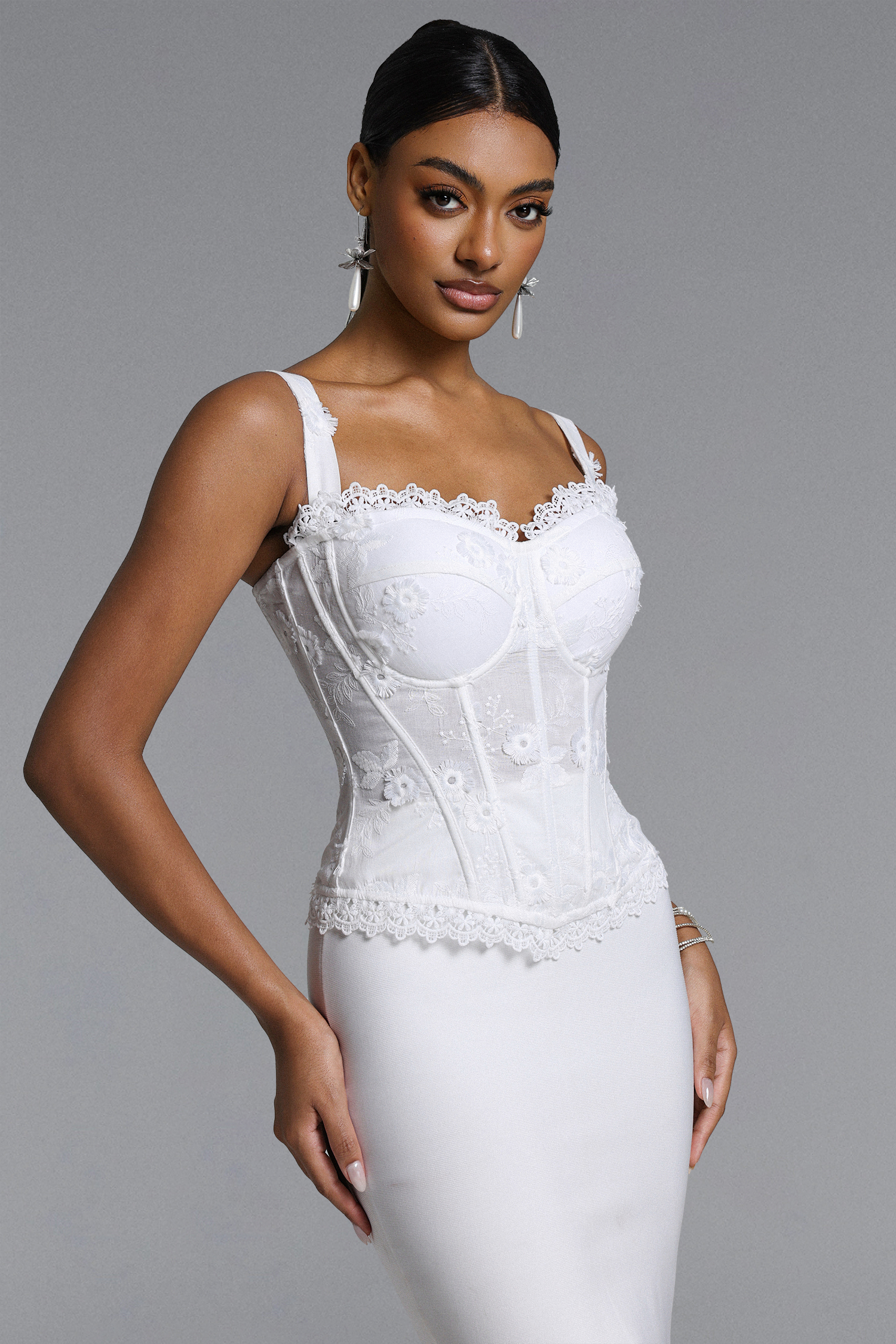 Glenora Classic Contour Lace Flower Corset