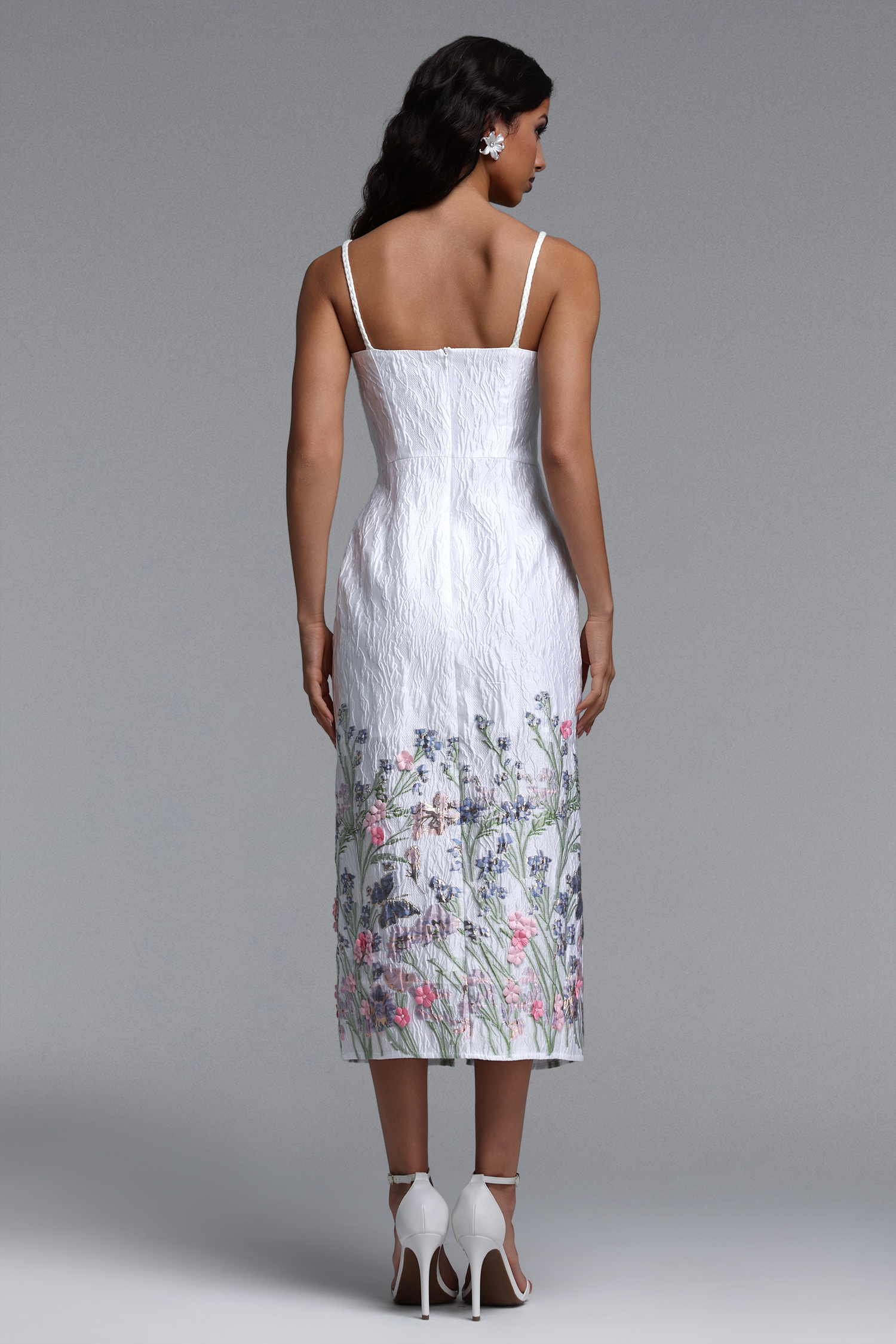Rola Resort Cinched Sleeveless Embroidered Floral Maxi Dress