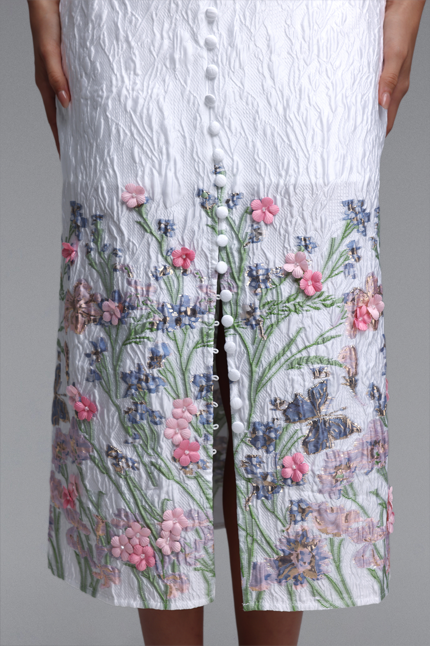 Rola Resort Cinched Sleeveless Embroidered Floral Maxi Dress