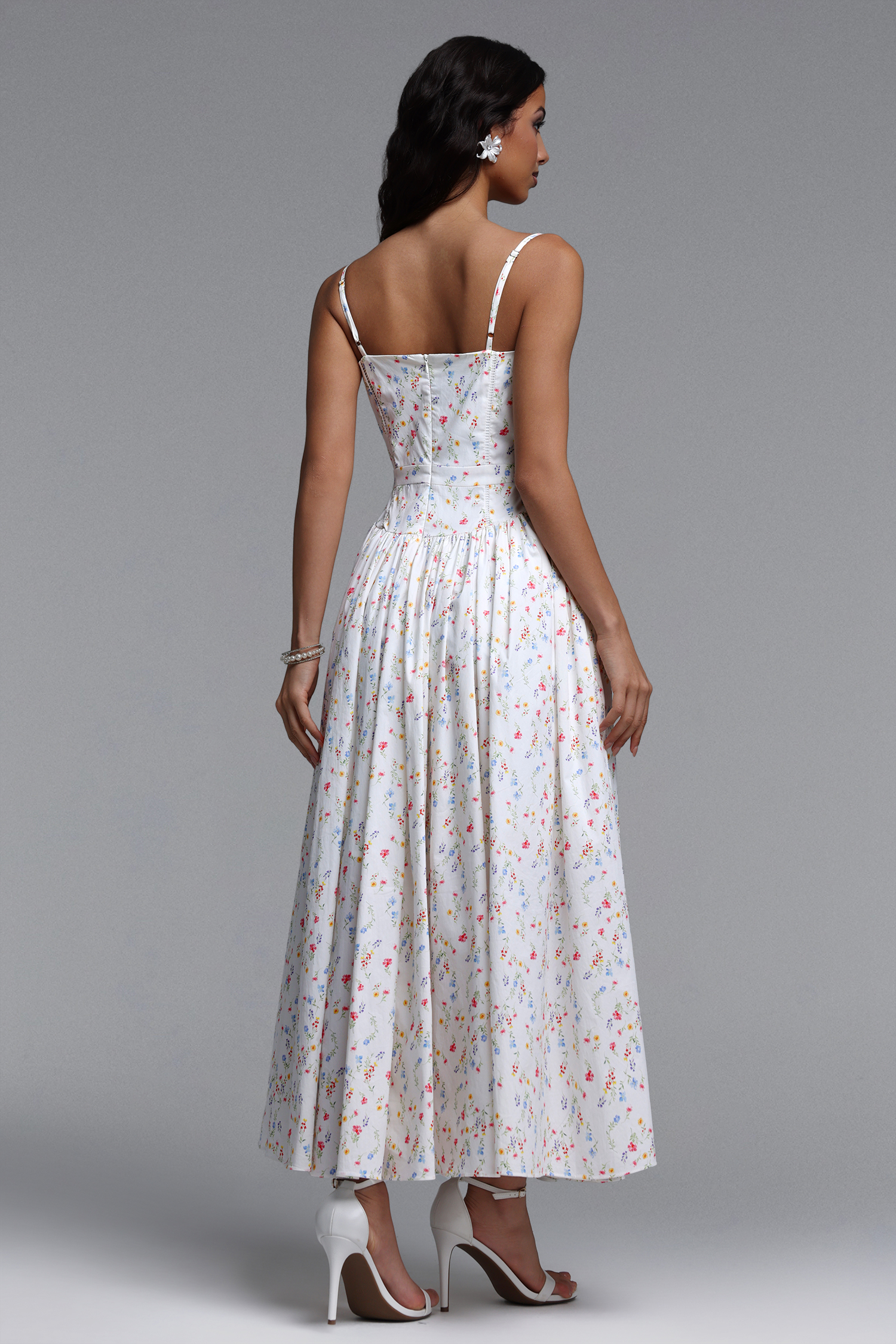 Qerly Resort Flowy Sleeveless Floral Print Maxi Dress