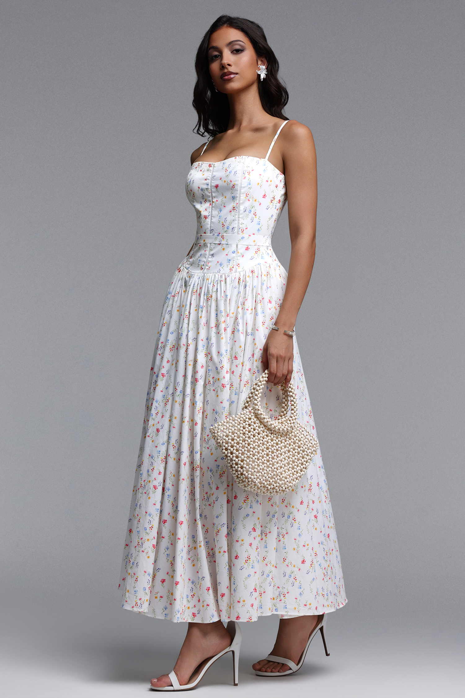 Qerly Resort Flowy Sleeveless Floral Print Maxi Dress