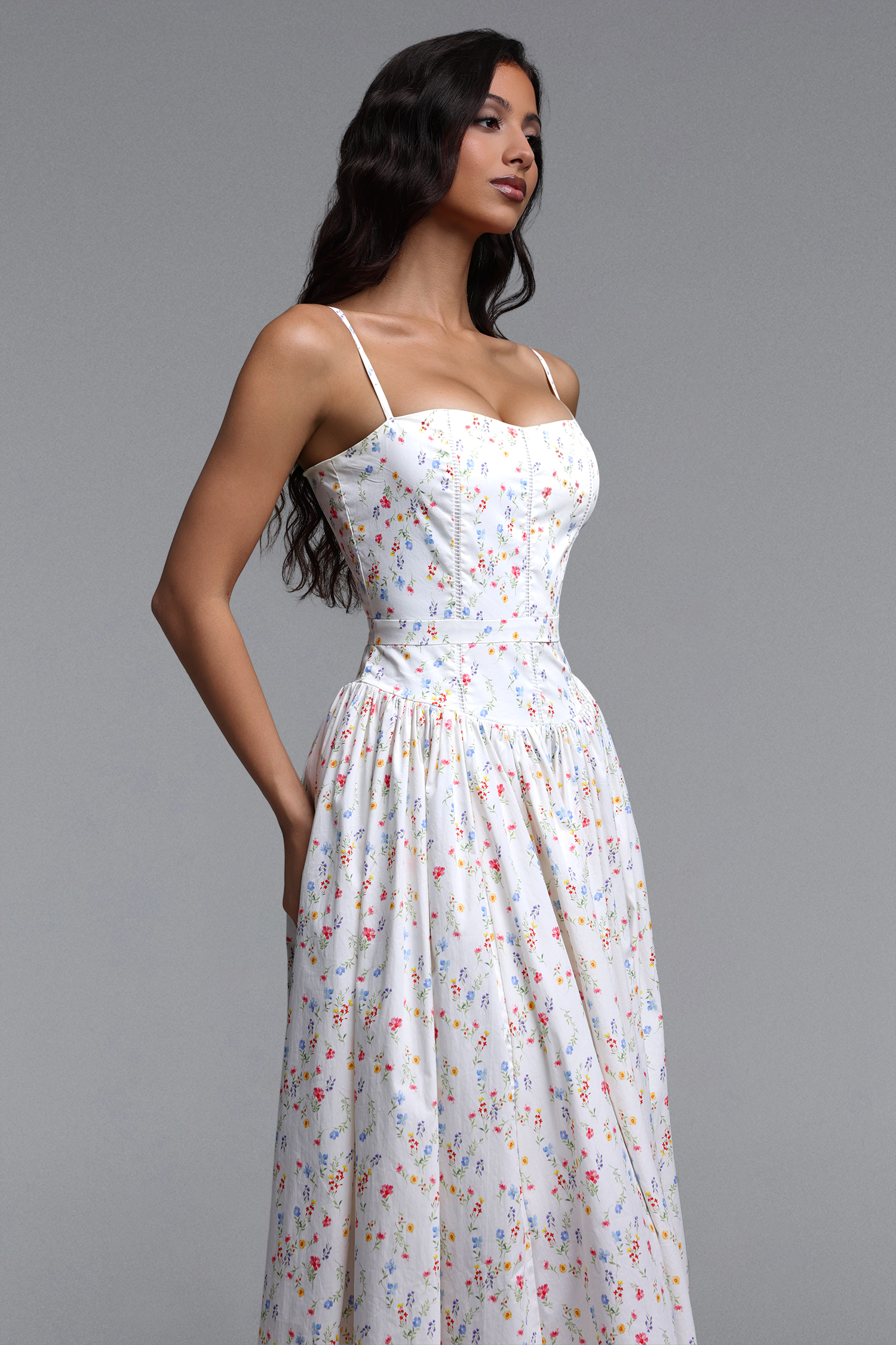 Qerly Resort Flowy Sleeveless Floral Print Maxi Dress