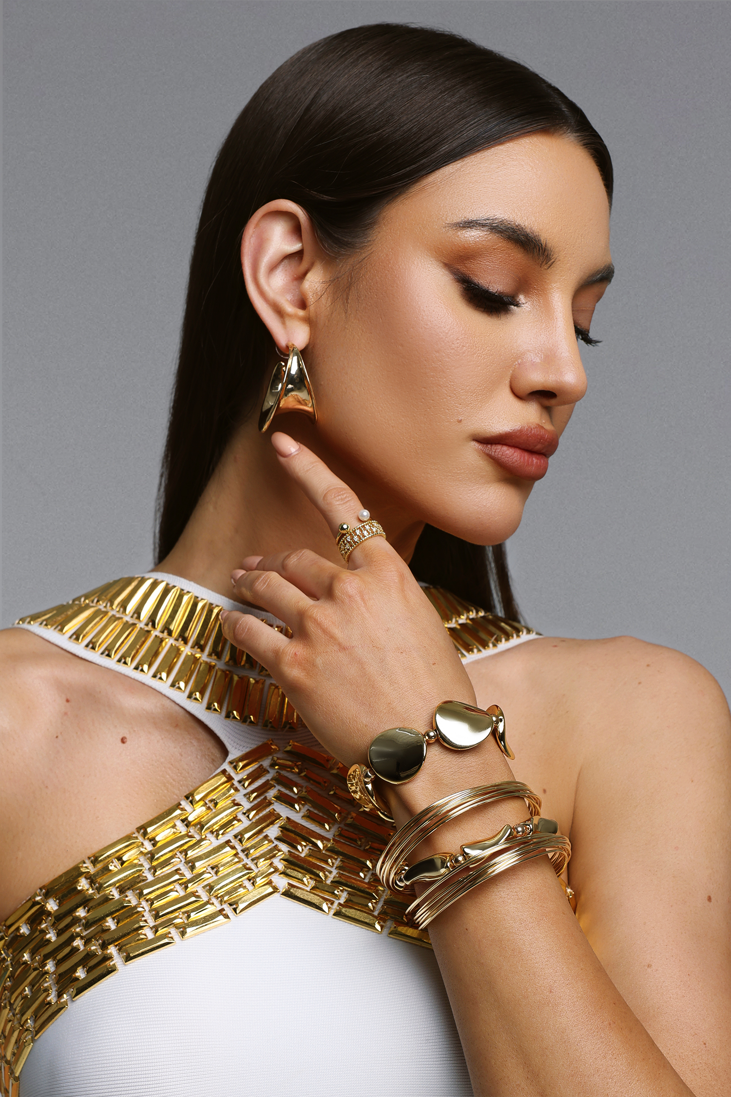 Vicky Multi Gold Tone Stacking Bracelet Set