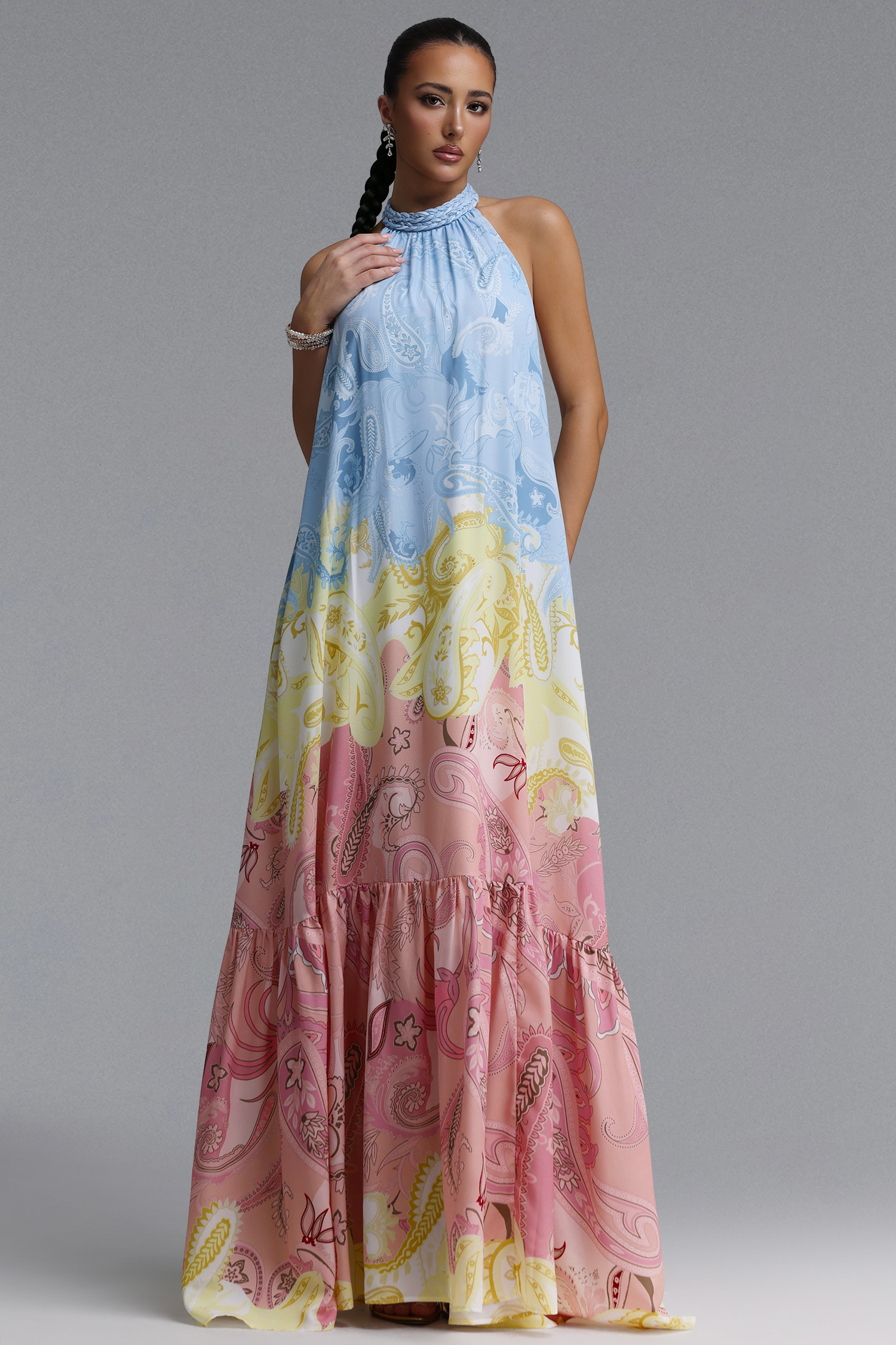 Retale Resort Flowy Sleeveless Print Woven Maxi Dress