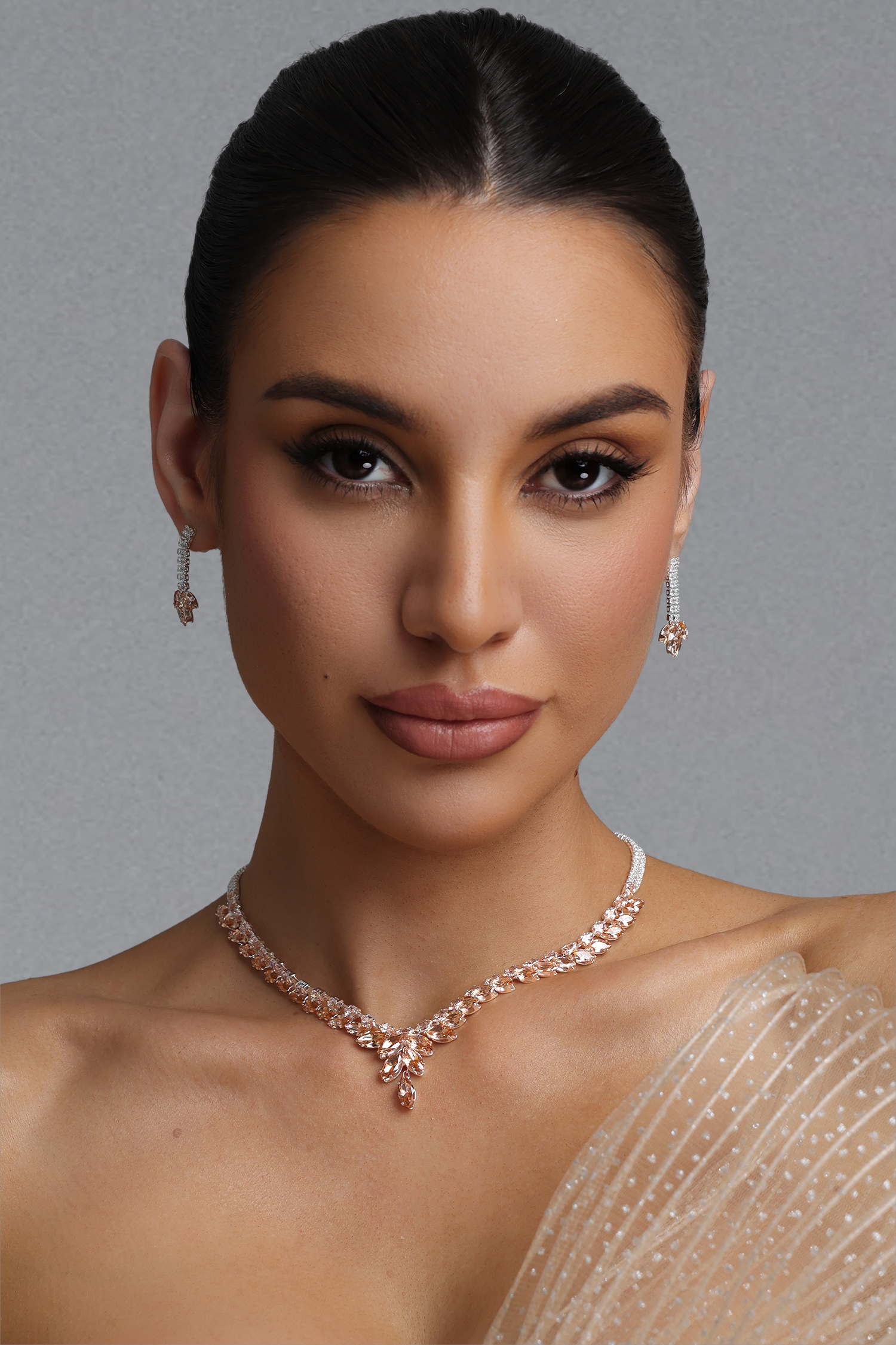 Gail Gold Wheat Teardrop Diamond Two Piece Set