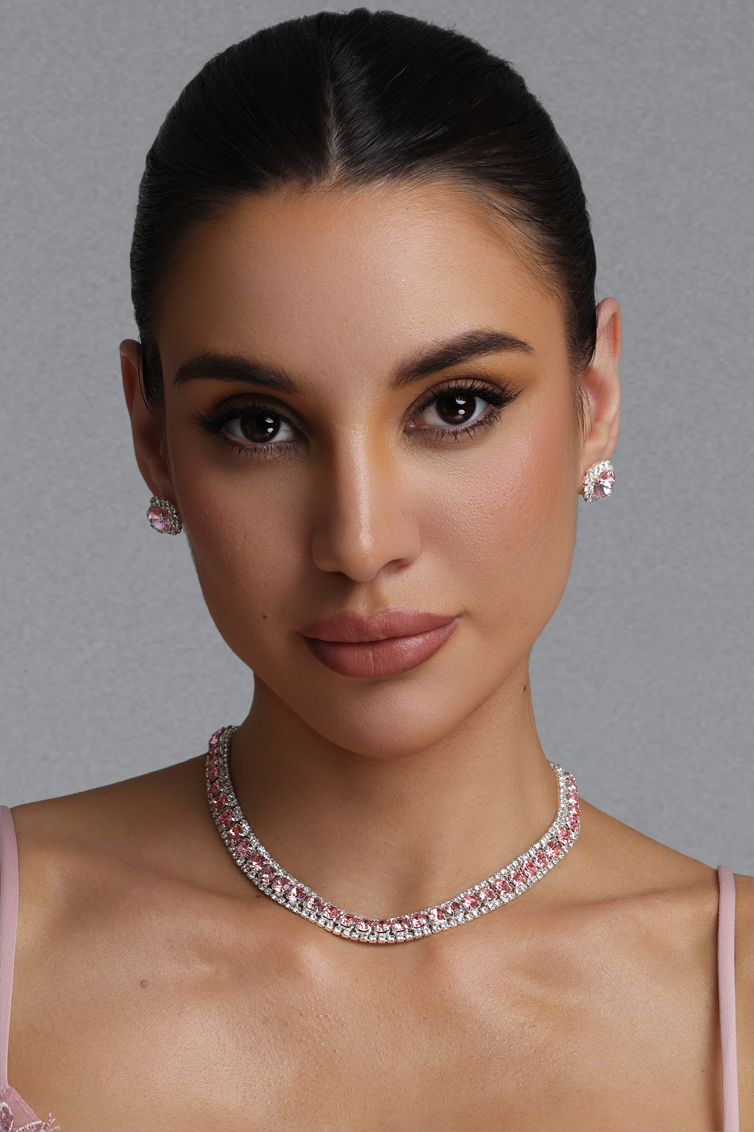 Terlyn Dainty Round Diamond Jewelry Two Piece Set
