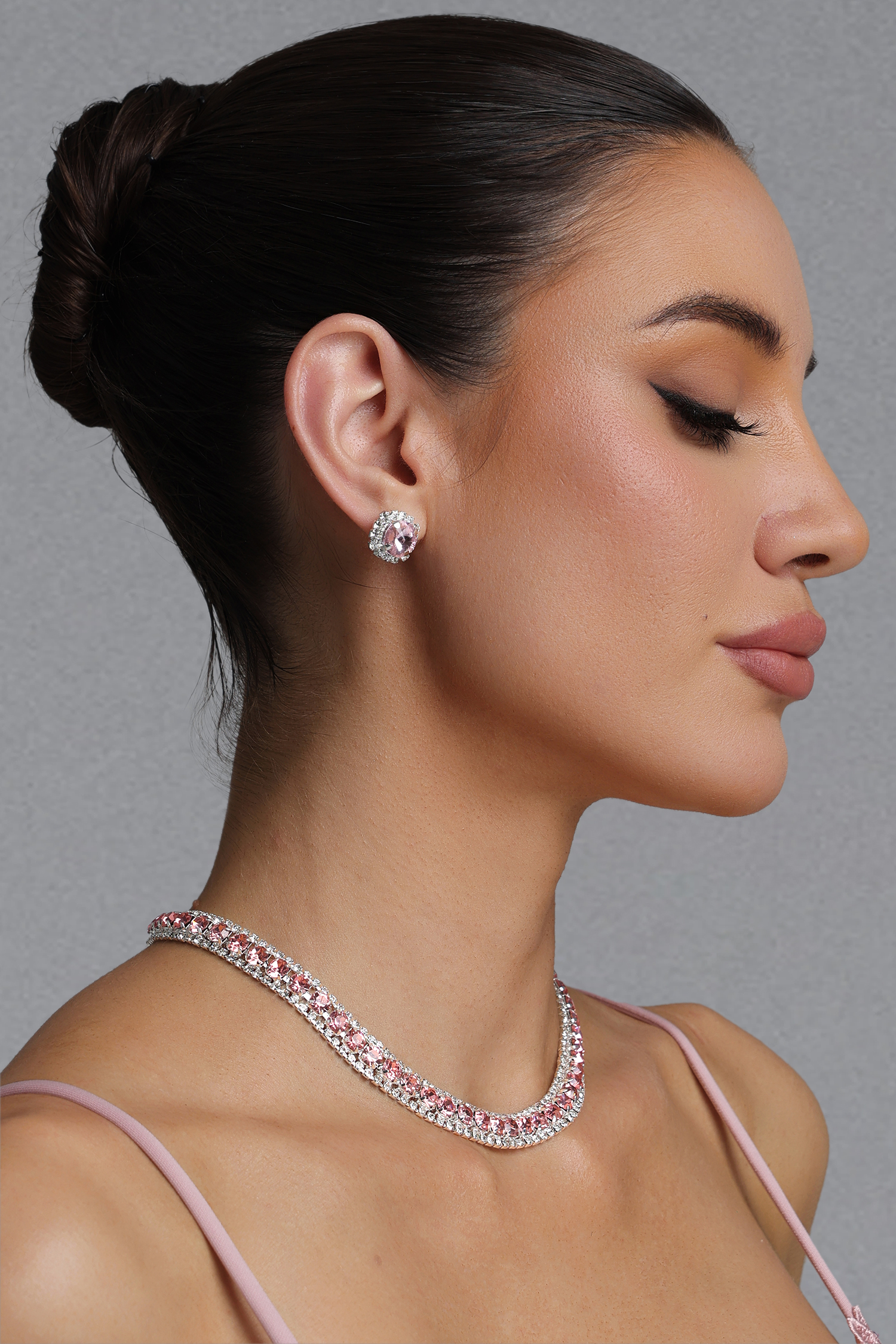 Terlyn Dainty Round Diamond Jewelry Two Piece Set