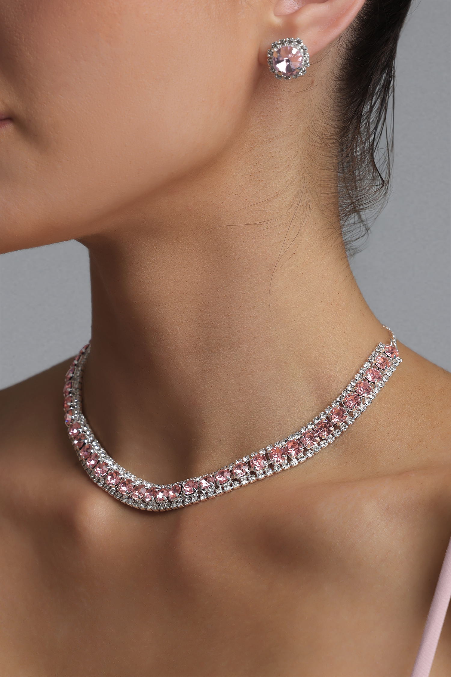 Terlyn Dainty Round Diamond Jewelry Two Piece Set