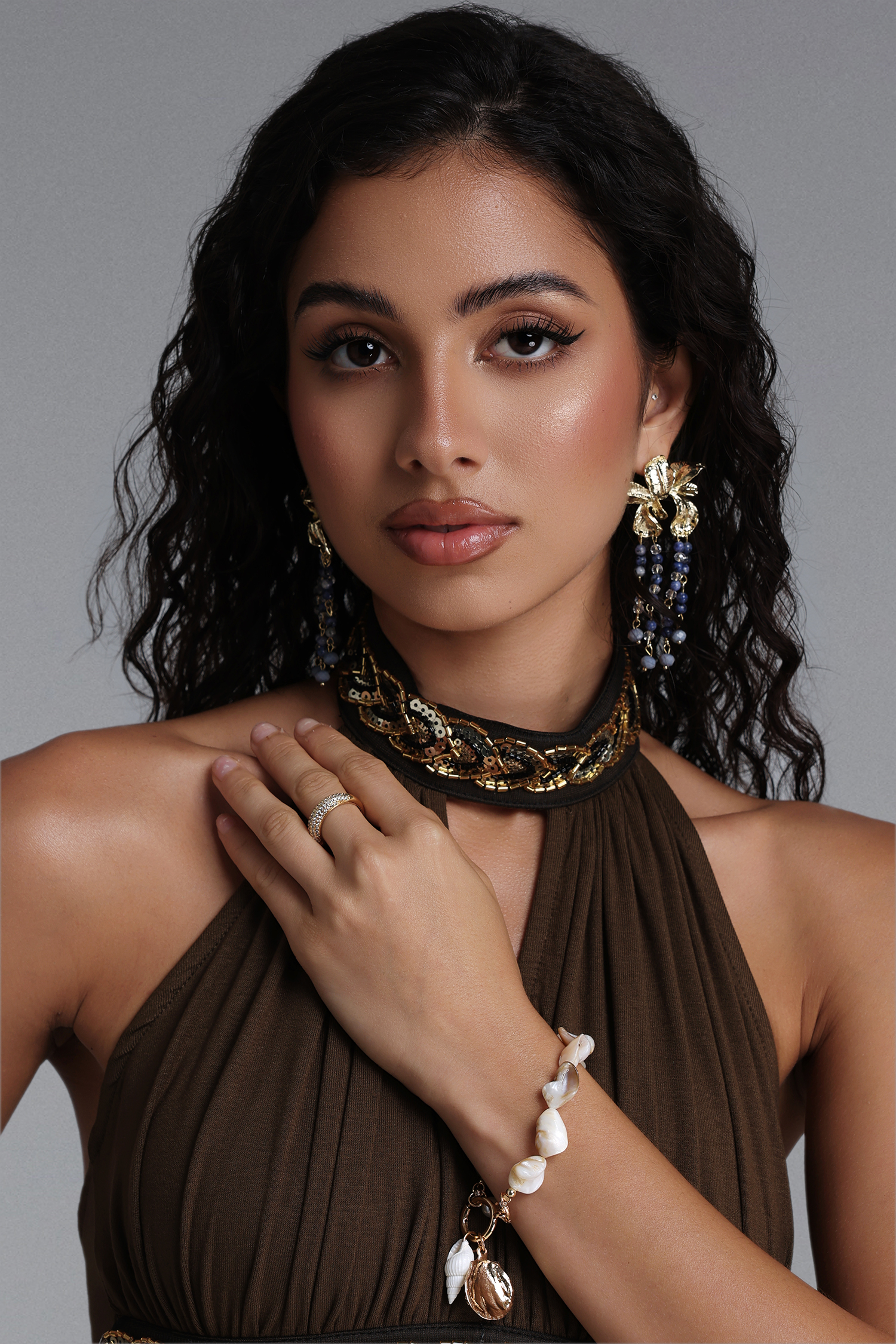 Milda Gold Tone Shell Bracelet