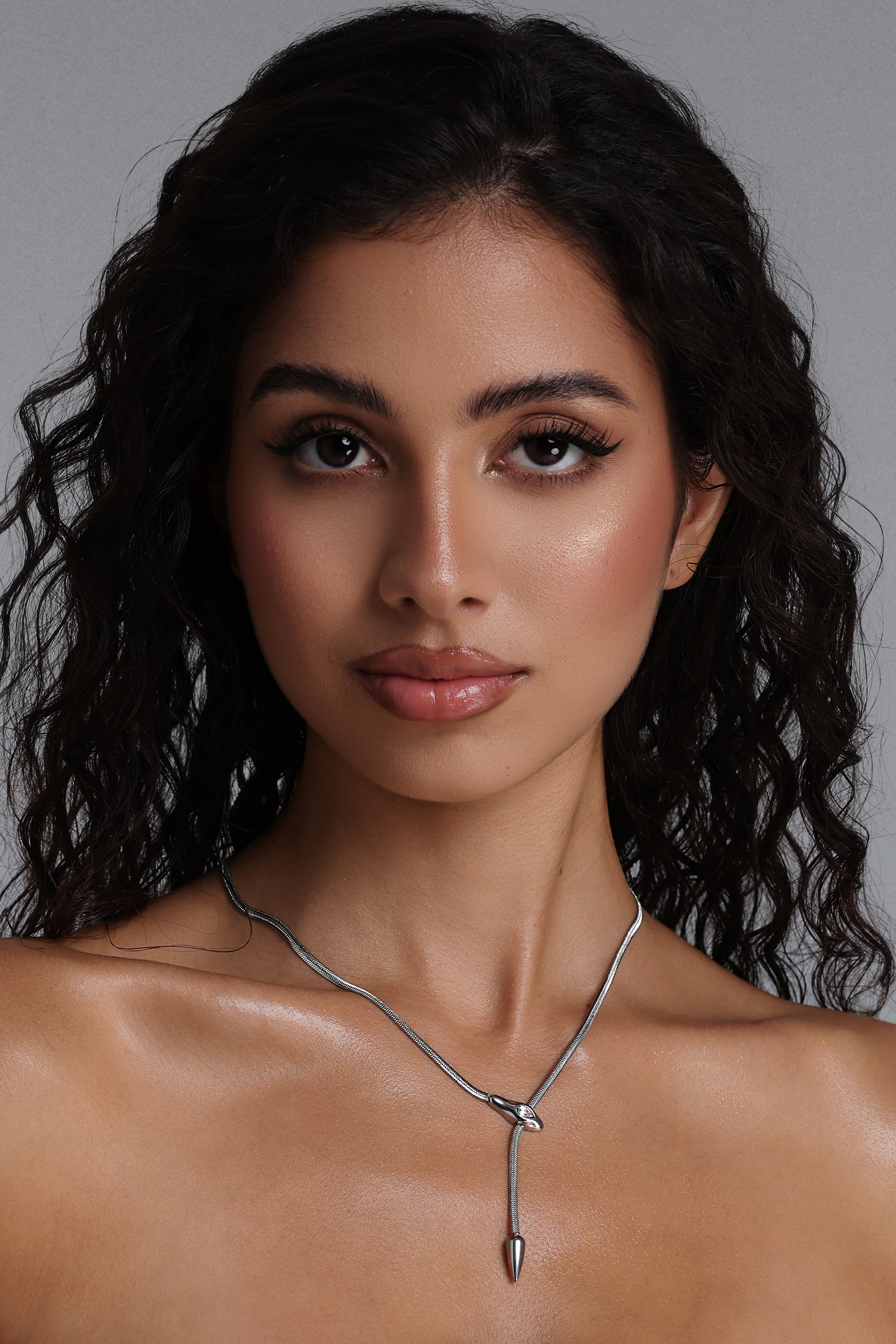 Edmonia Silver Snake Lariat Necklace