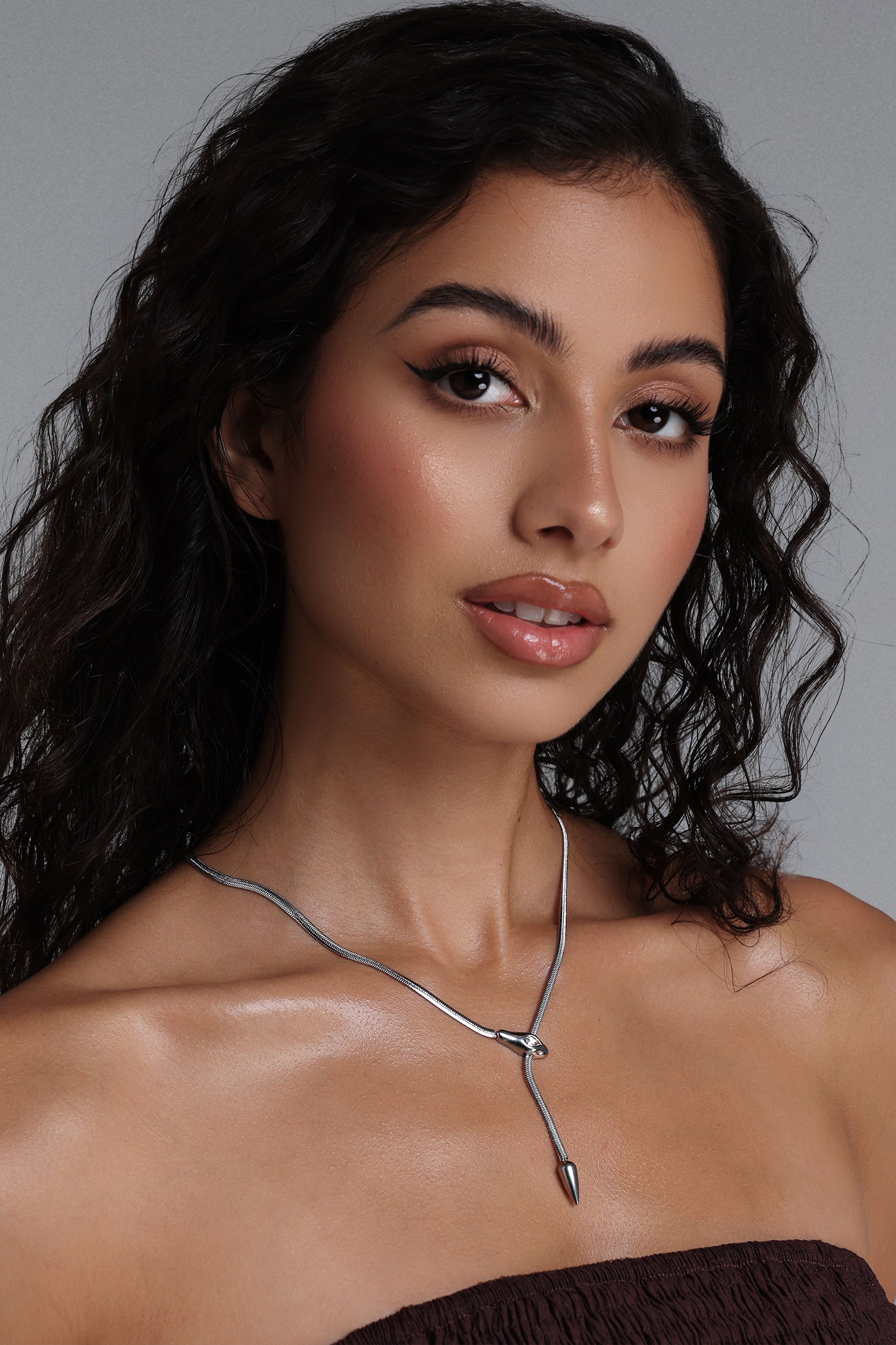 Edmonia Silver Snake Lariat Necklace