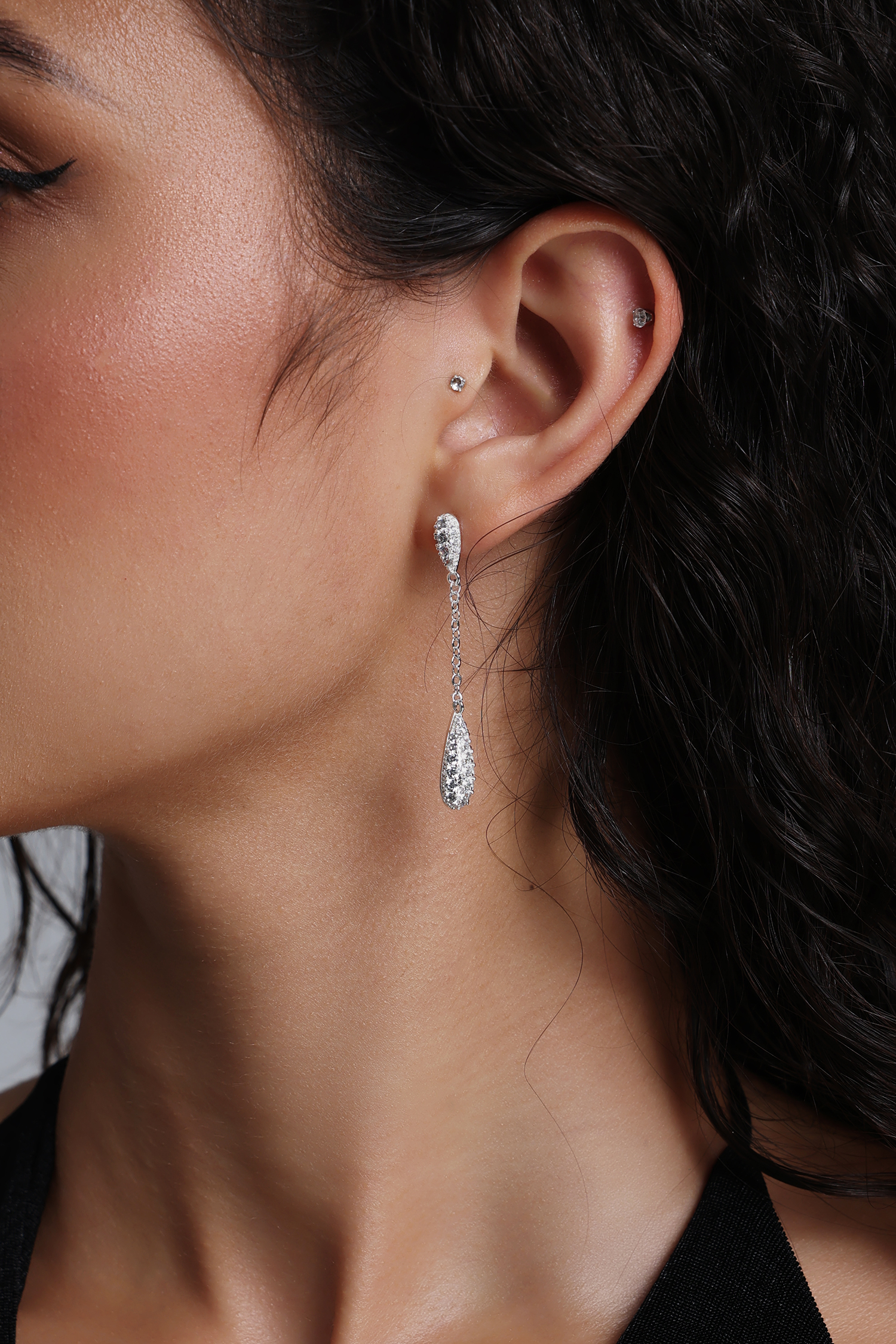 Zico Teardrop Crystal Long Dangle Earrings