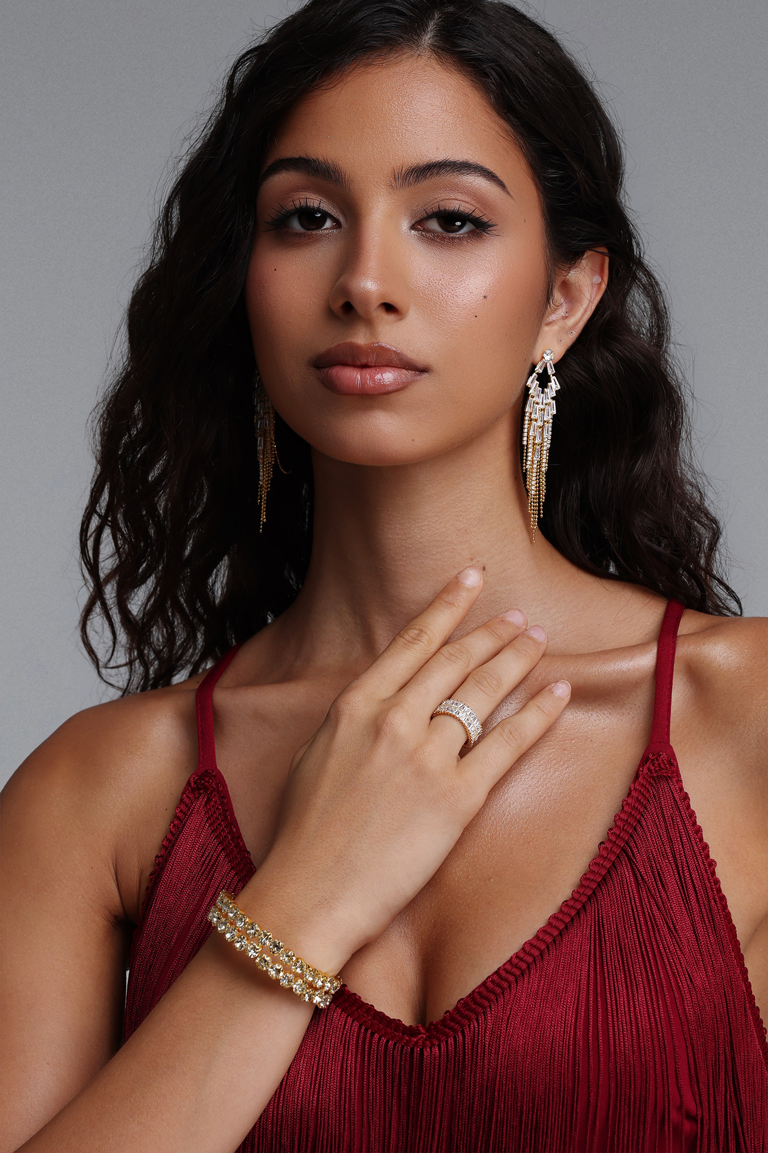 Teray Double Layer Baguette Diamond Full Stone Ring
