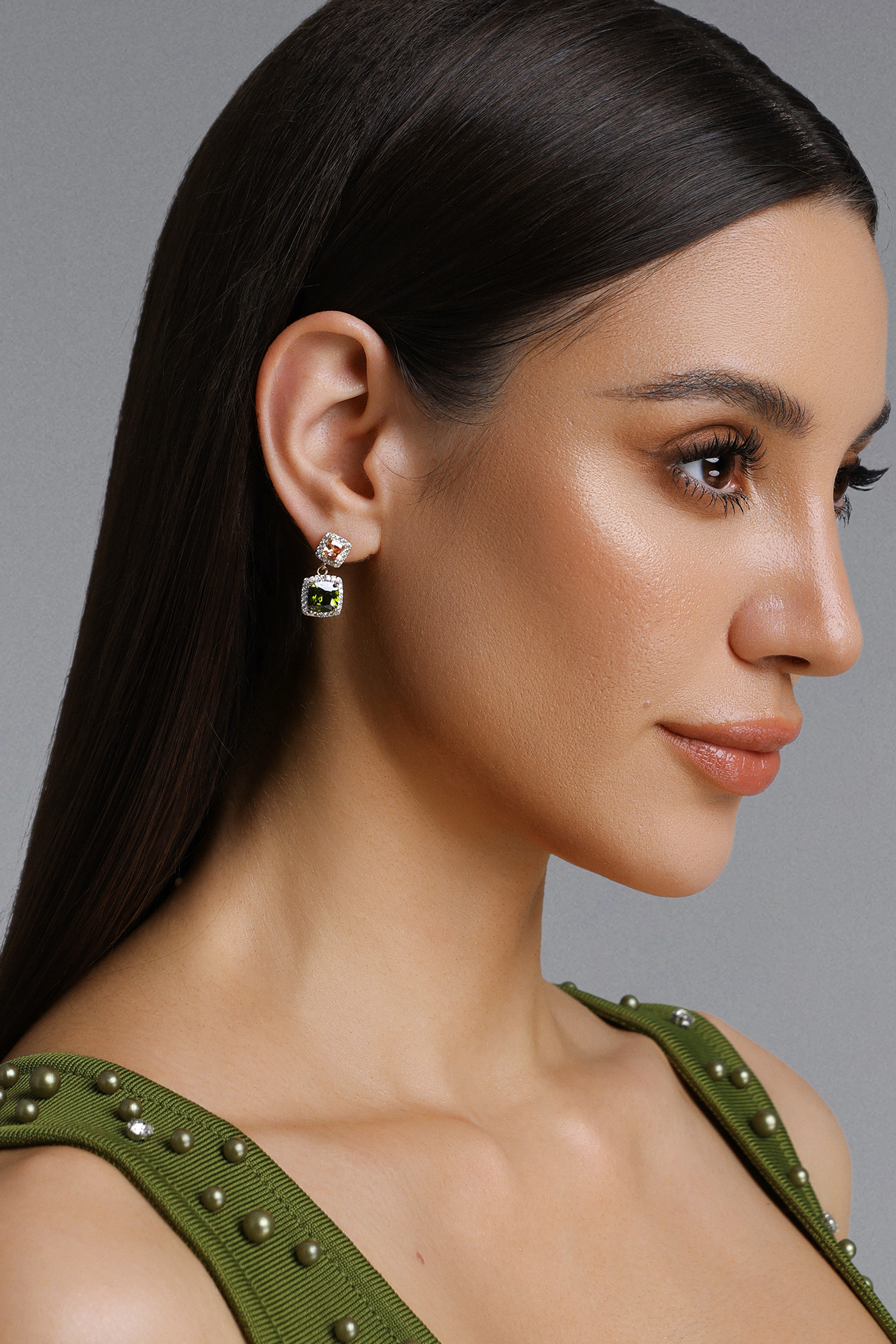 Forina Double Square Diamond Drop Earrings