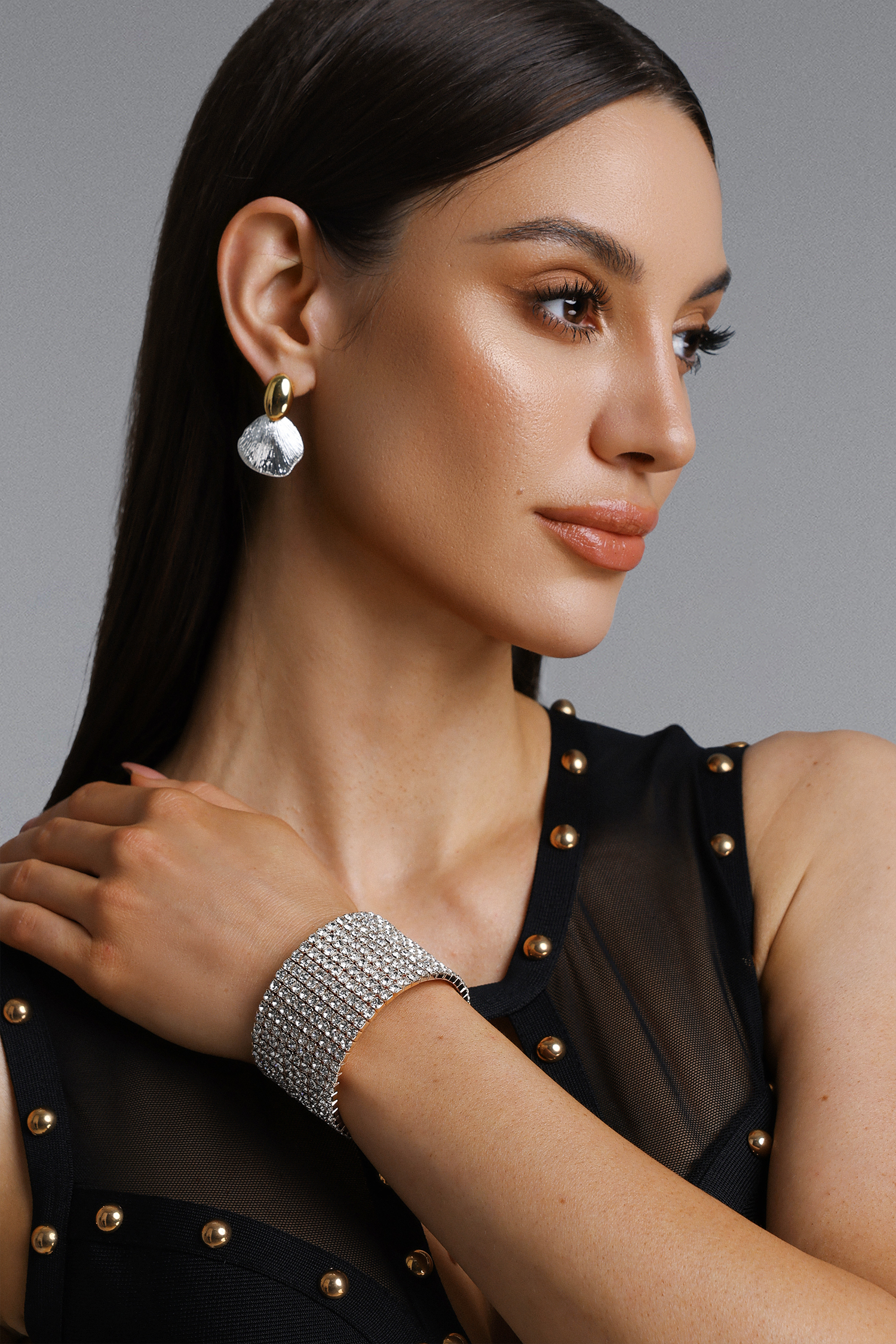 Glenora Full Diamond Wide Band Bangle