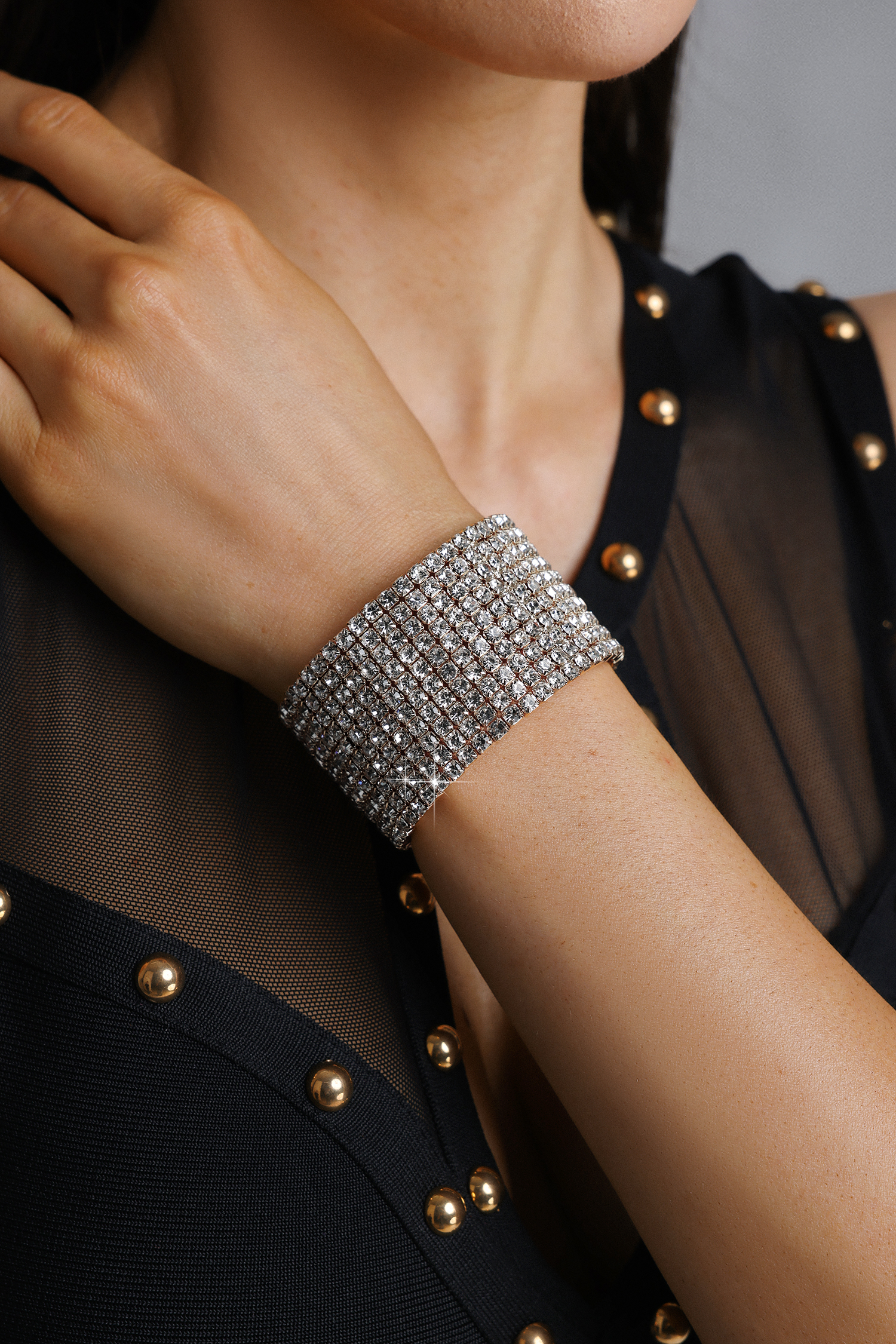 Glenora Full Diamond Wide Band Bangle